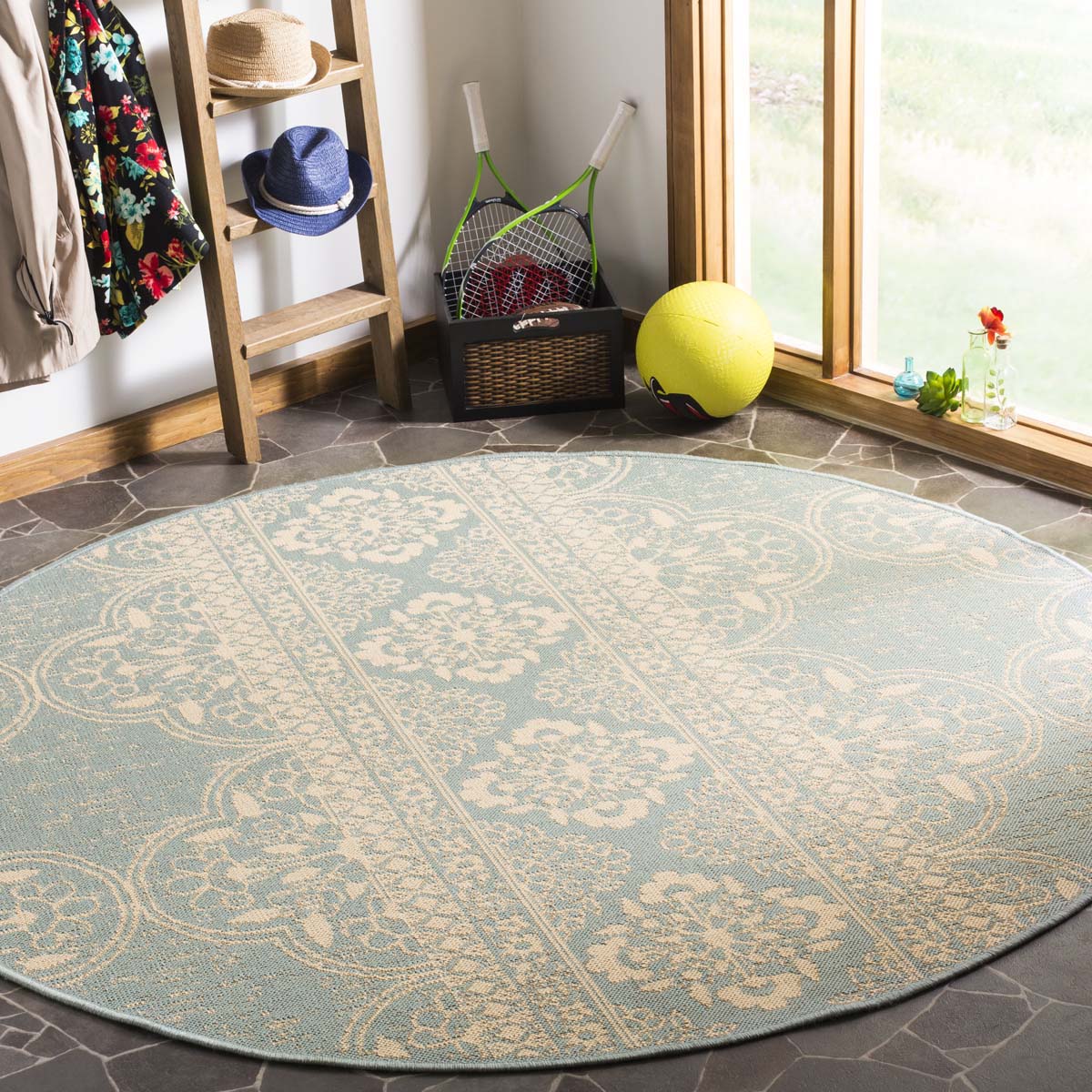 Safavieh Linden 100 174 Rug, LND174 - Cream / Aqua