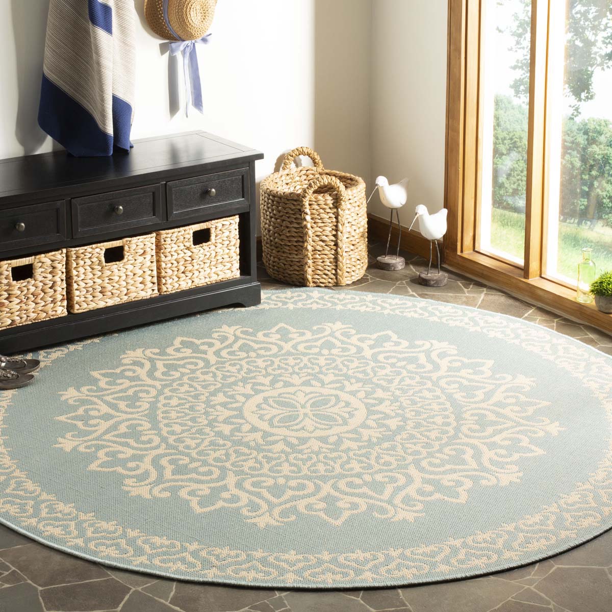 Safavieh Linden 100 183 Rug, LND183 - Cream / Aqua