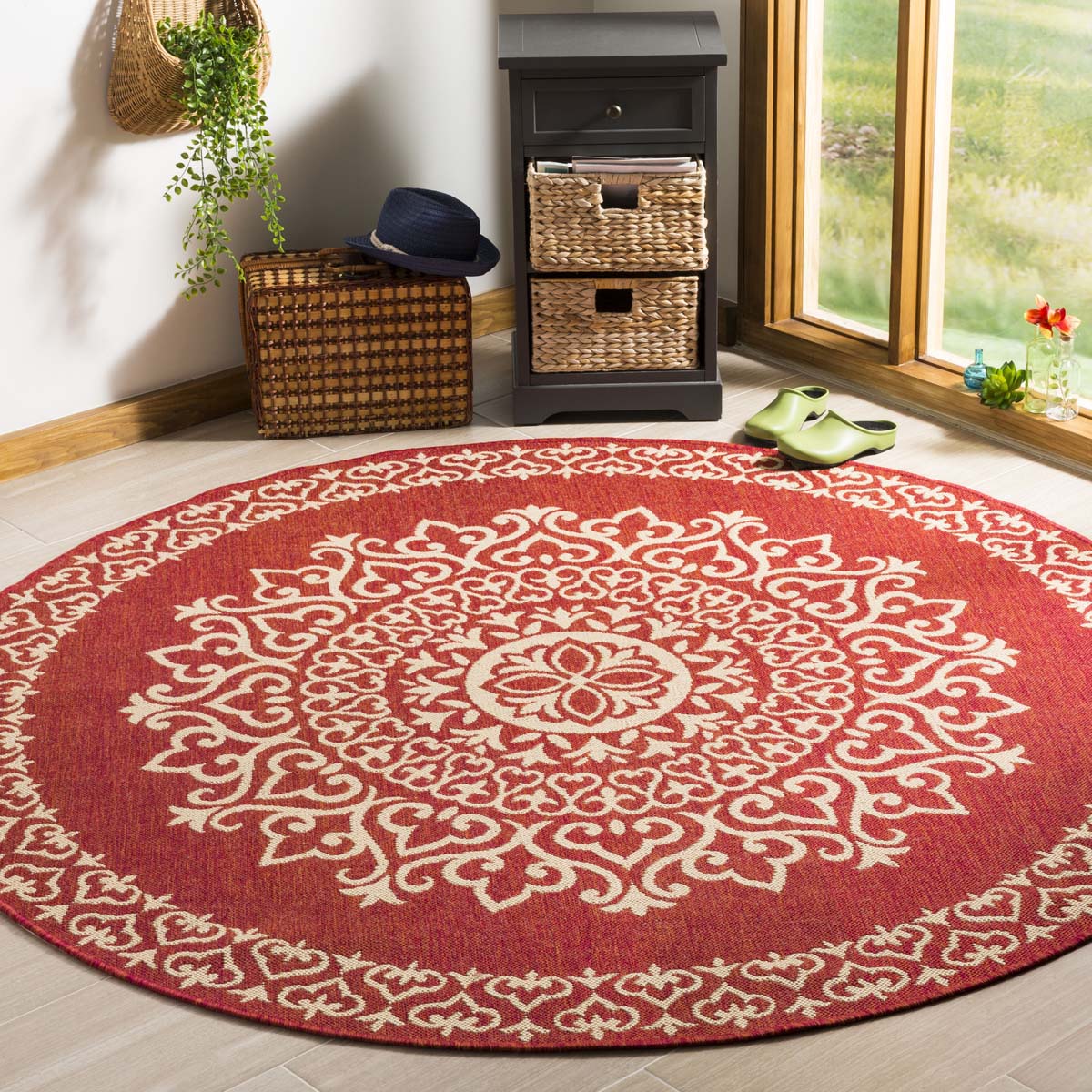 Safavieh Linden 100 183 Rug, LND183 - Red / Creme