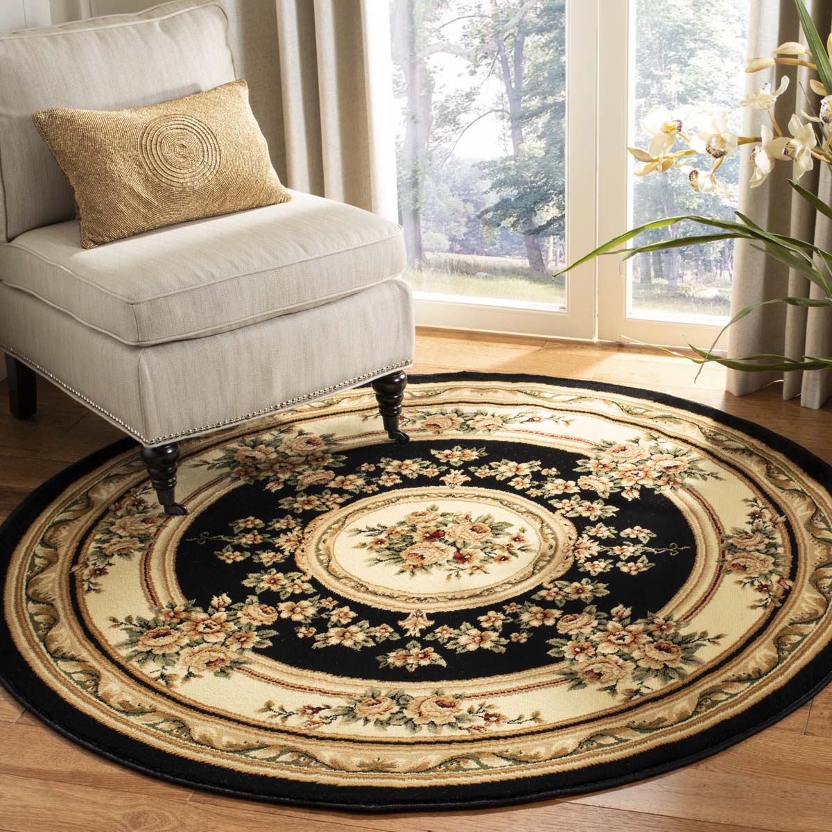 Safavieh Lyndhurst 218 Rug, LNH218 - Black / Ivory