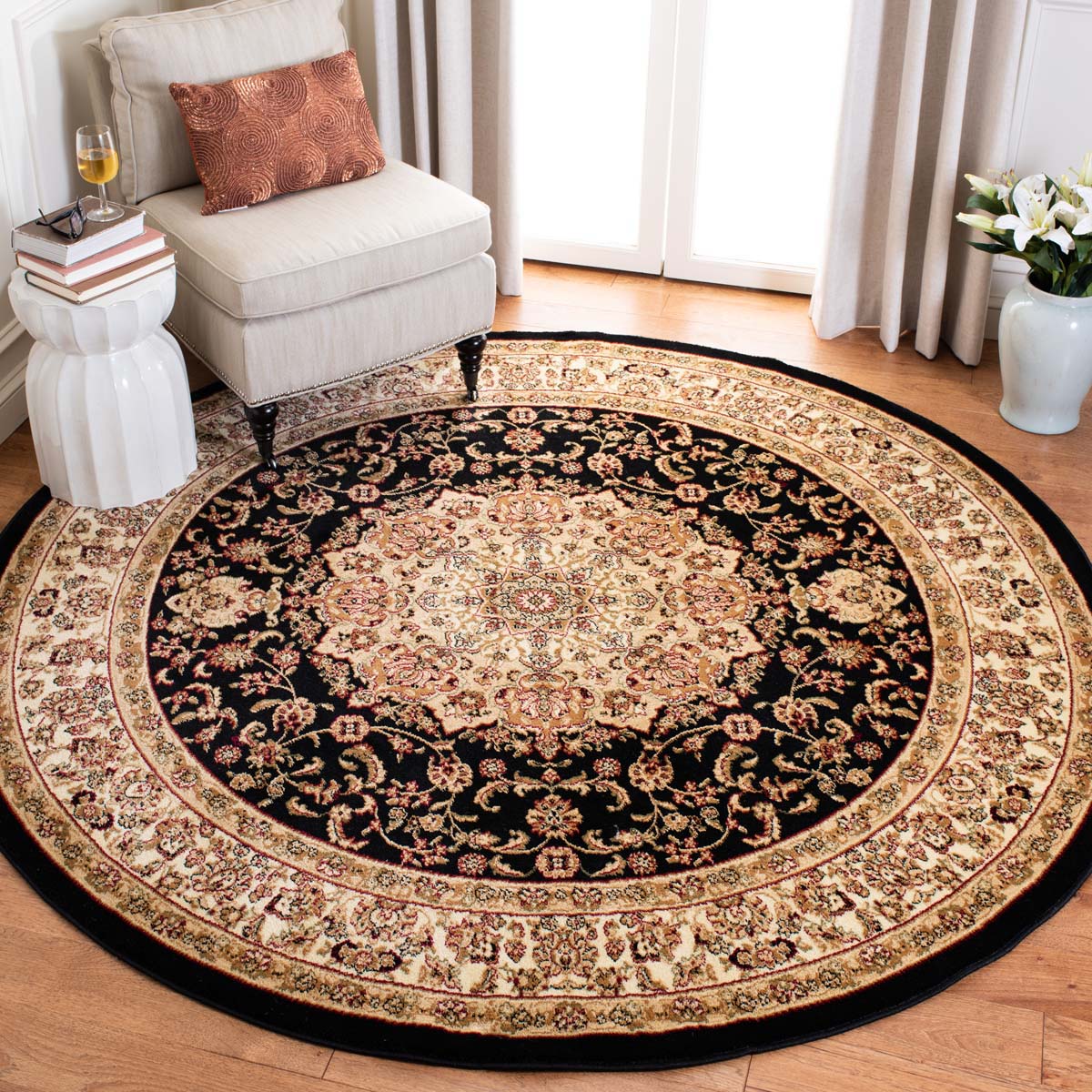 Safavieh Lyndhurst 222 Rug, LNH222 - Black / Ivory