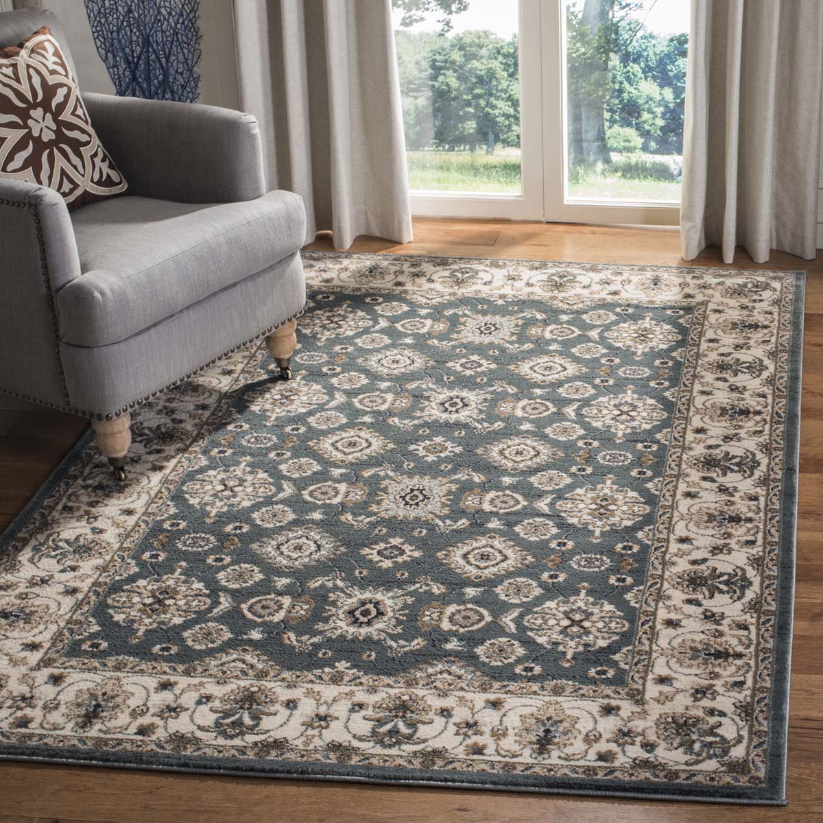 Safavieh Lyndhurst 332 Rug, LNH332 - Teal / Cream
