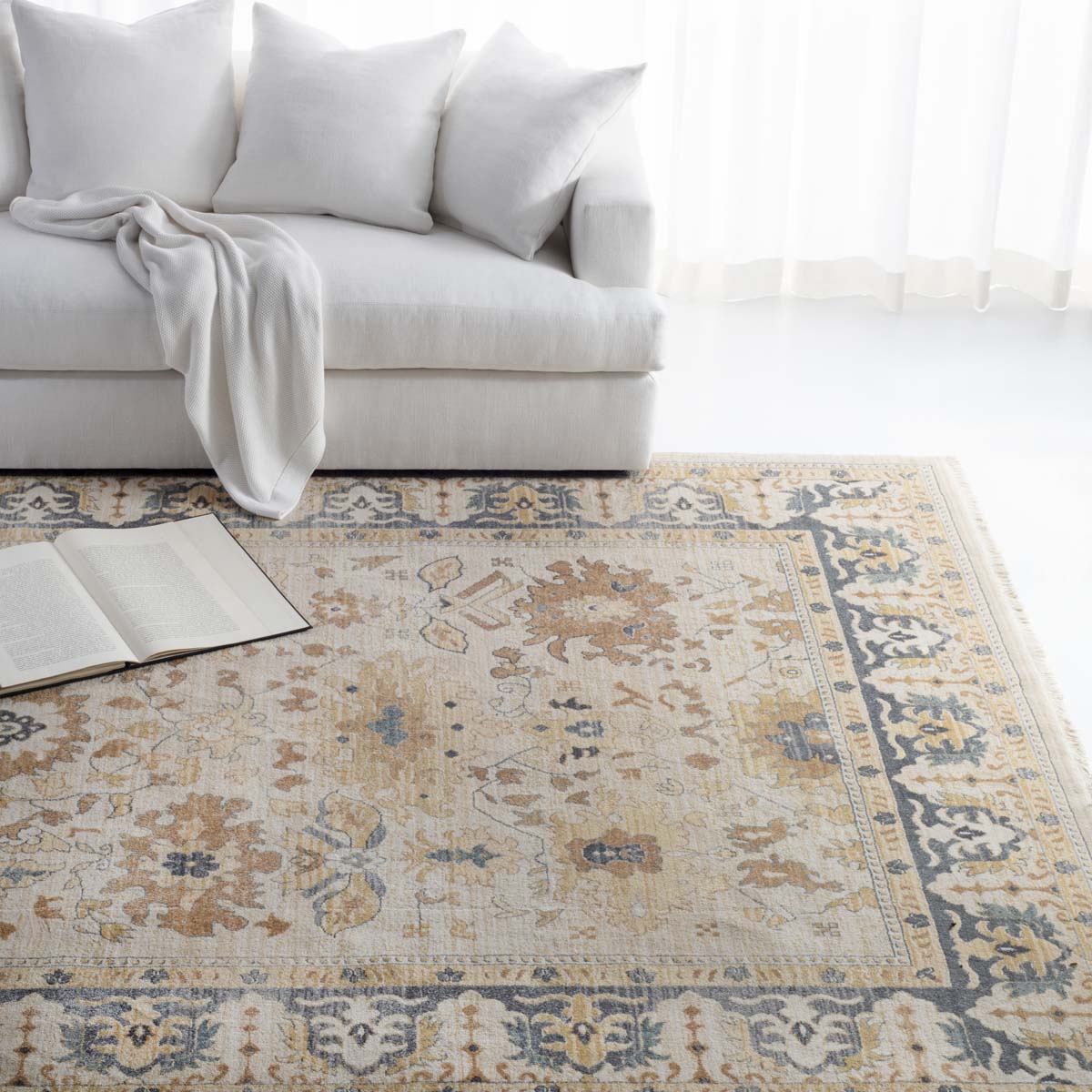 Lauren Ralph Lauren Claire Rug, LRL1282 - BEIGE / LIGHT GREY