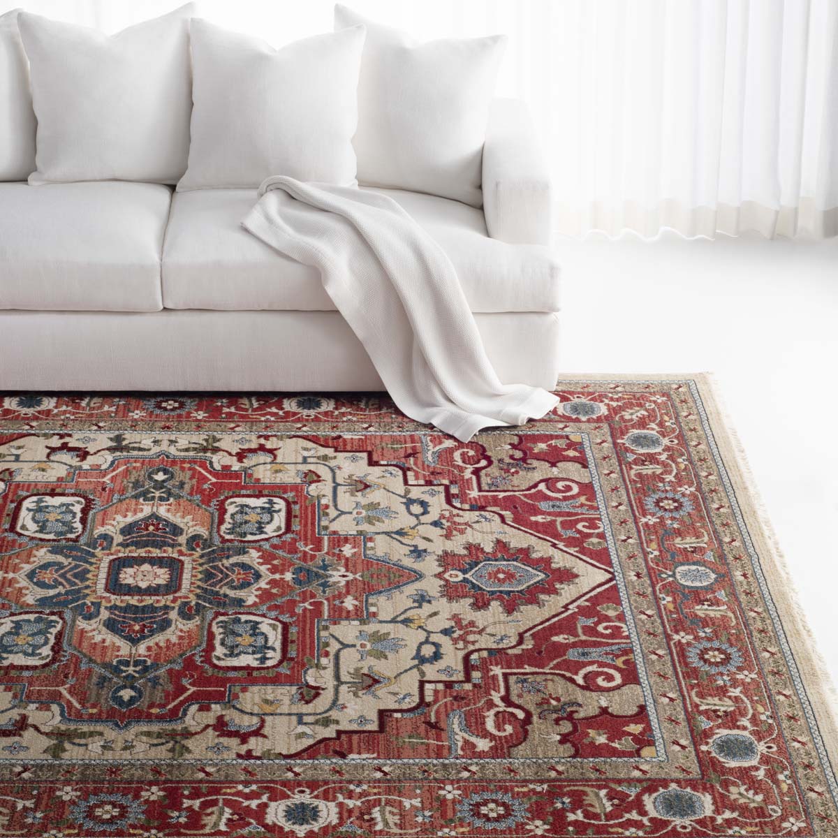 Lauren Ralph Lauren Quentin Rug, LRL1298 - RED / BEIGE