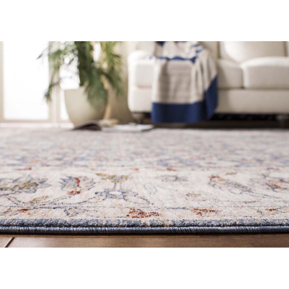 Lauren Ralph Lauren Helena Rug, LRL1345 - IVORY / BLUE