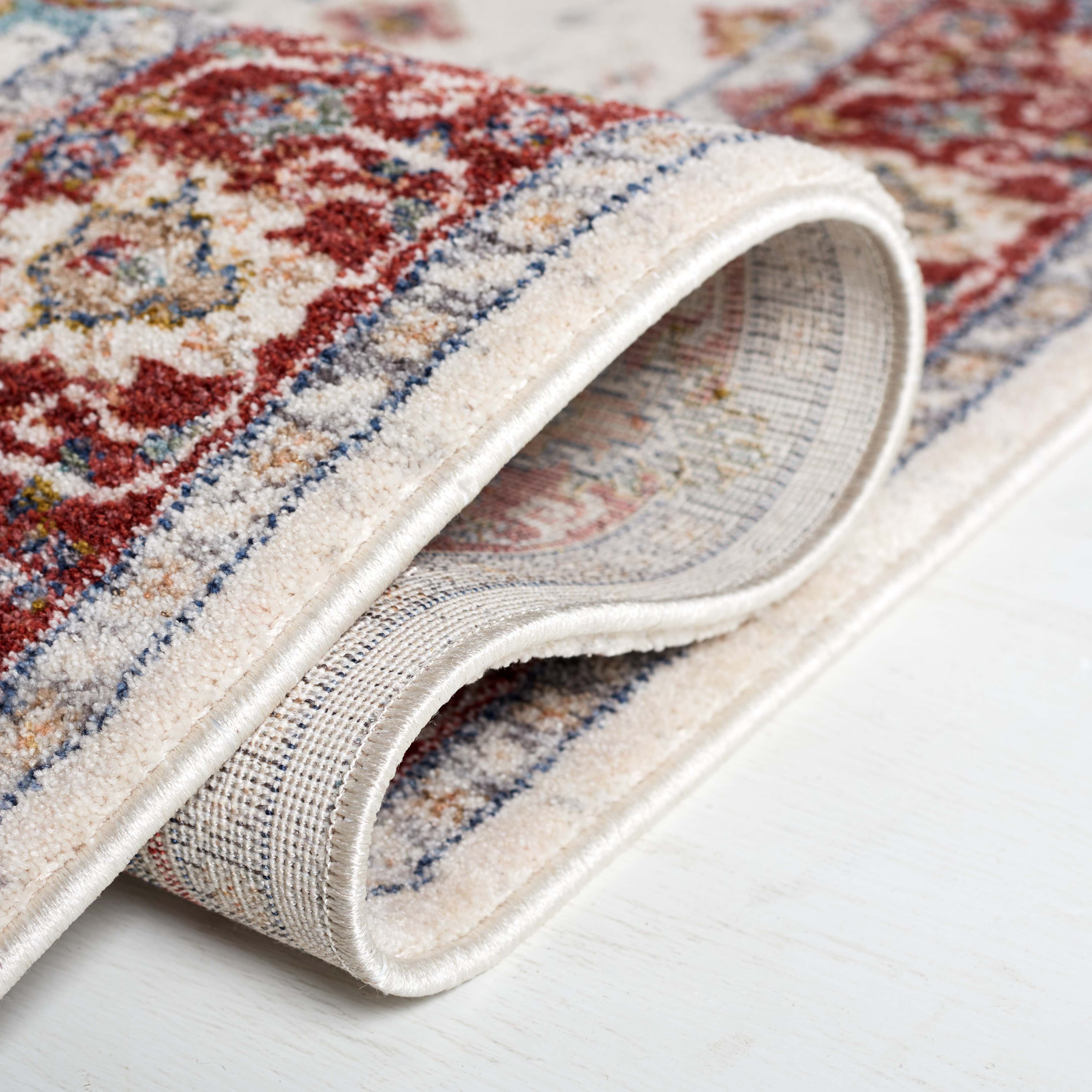 Lauren Ralph Lauren Milltown Rug, LRL1403 - IVORY / BLUE RUST