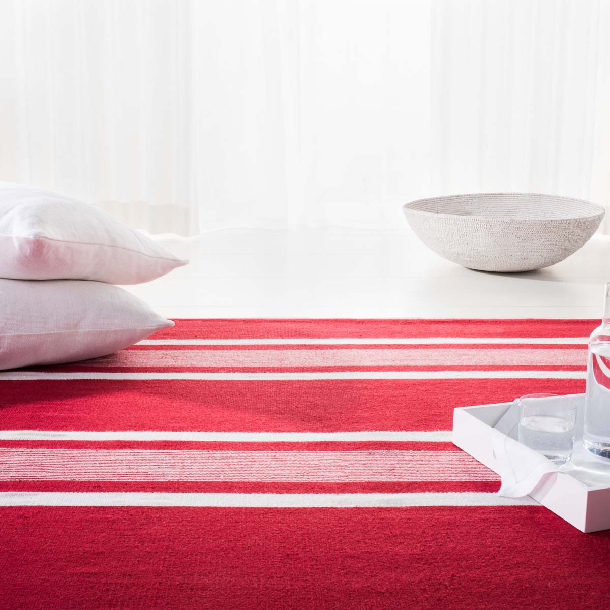 Lauren Ralph Lauren Hanover Stripe Rug, LRL2461 - RED