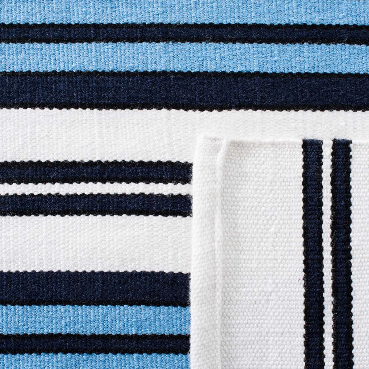 Lauren Ralph Lauren Leopold Stripe Rug, LRL2462 - WHITE / FRENCH BLUE