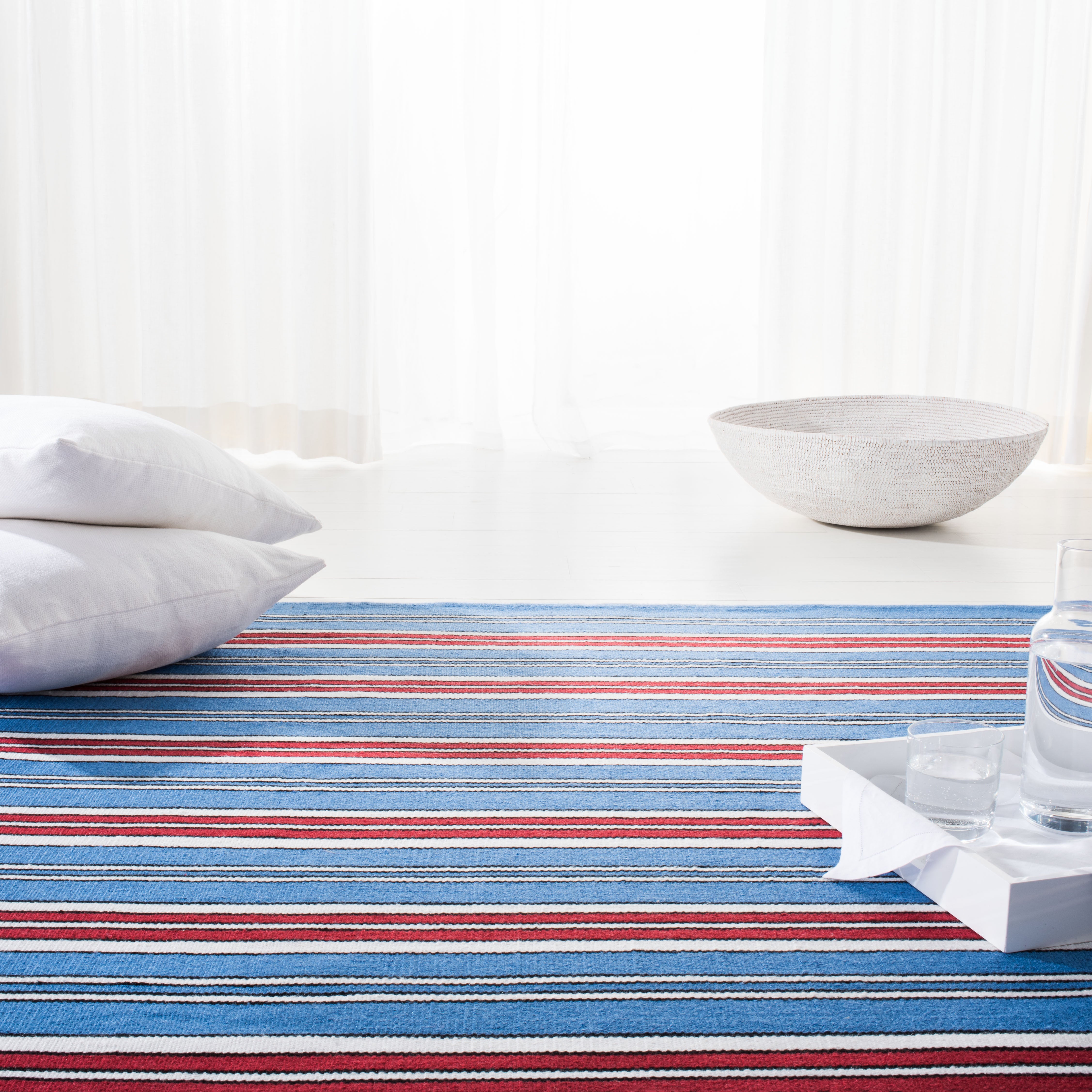 Lauren Ralph Lauren Leopold Stripe Rug, LRL2462 - ROYAL BLUE