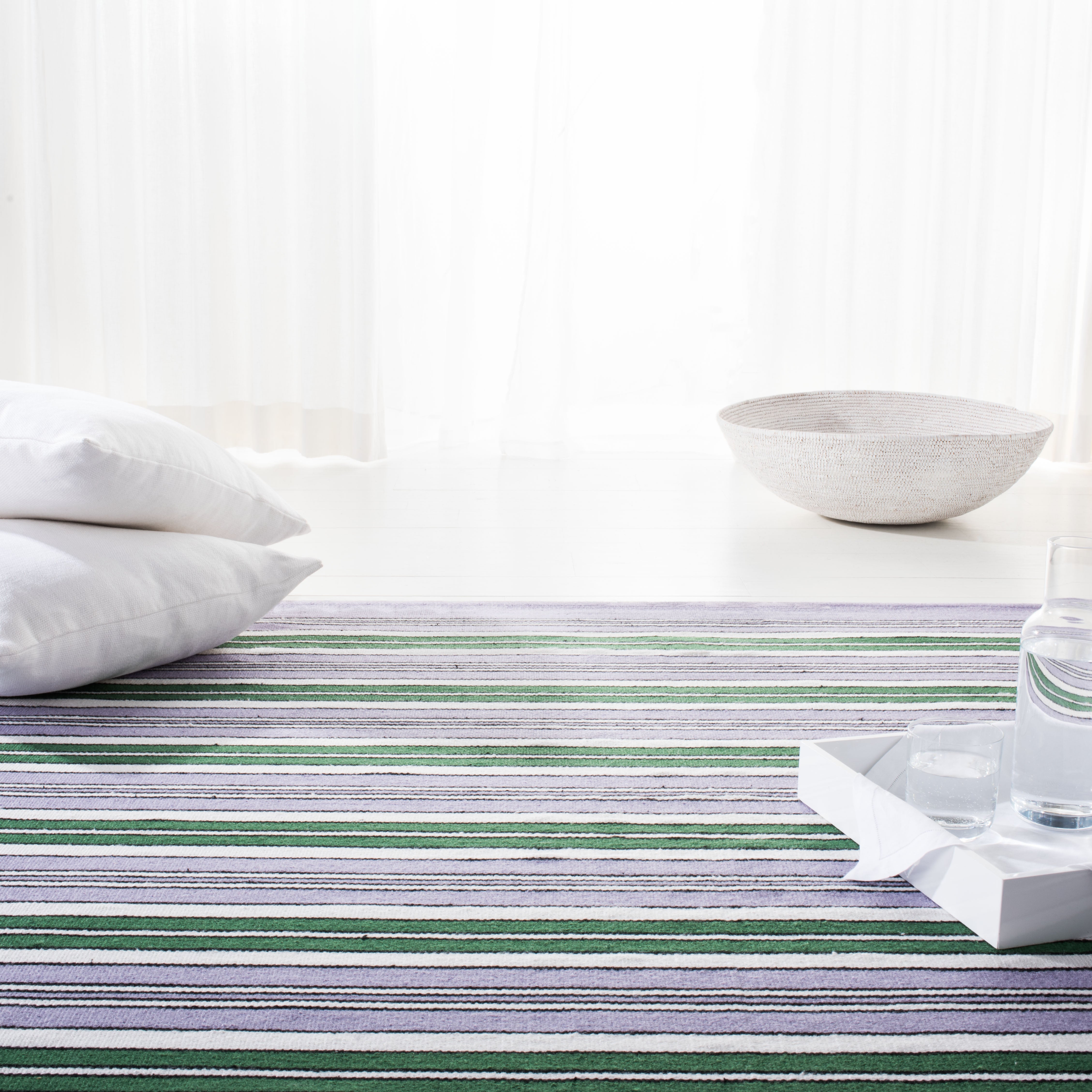 Lauren Ralph Lauren Leopold Stripe Rug, LRL2462 - LILAC