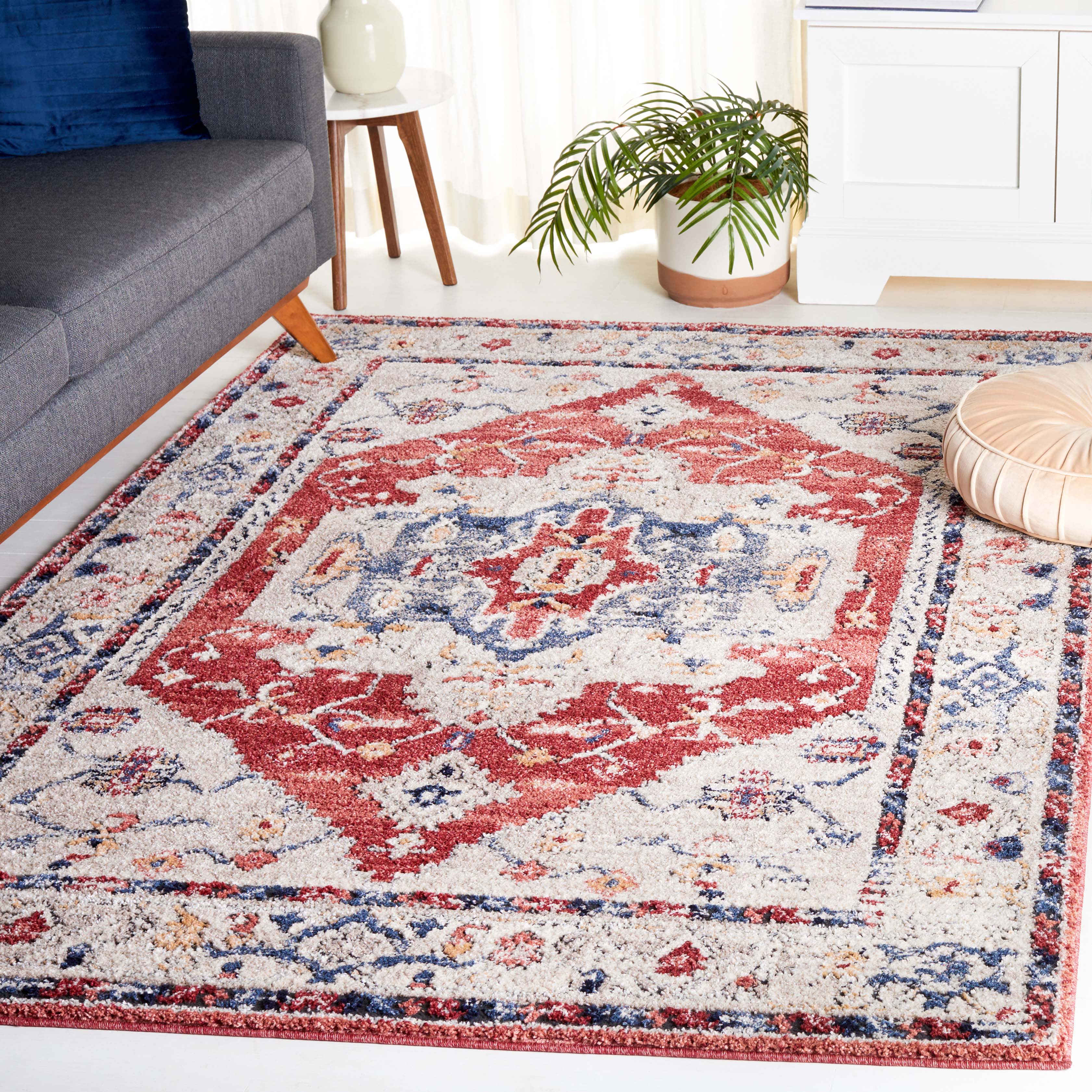 Safavieh Luna 102 Rug, LUN102 - Beige / Blue Rust