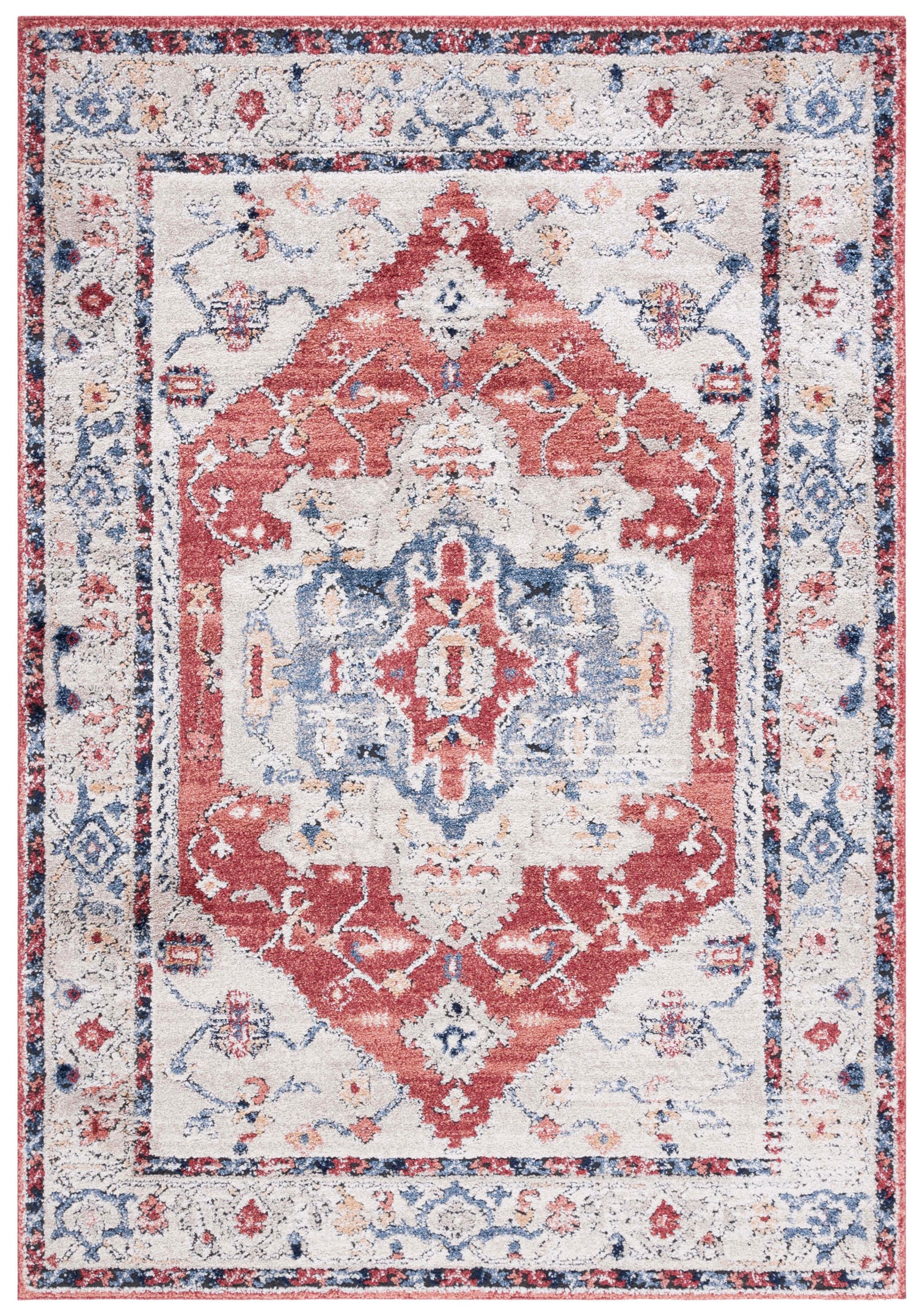 Safavieh Luna 102 Rug, LUN102 - Beige / Blue Rust