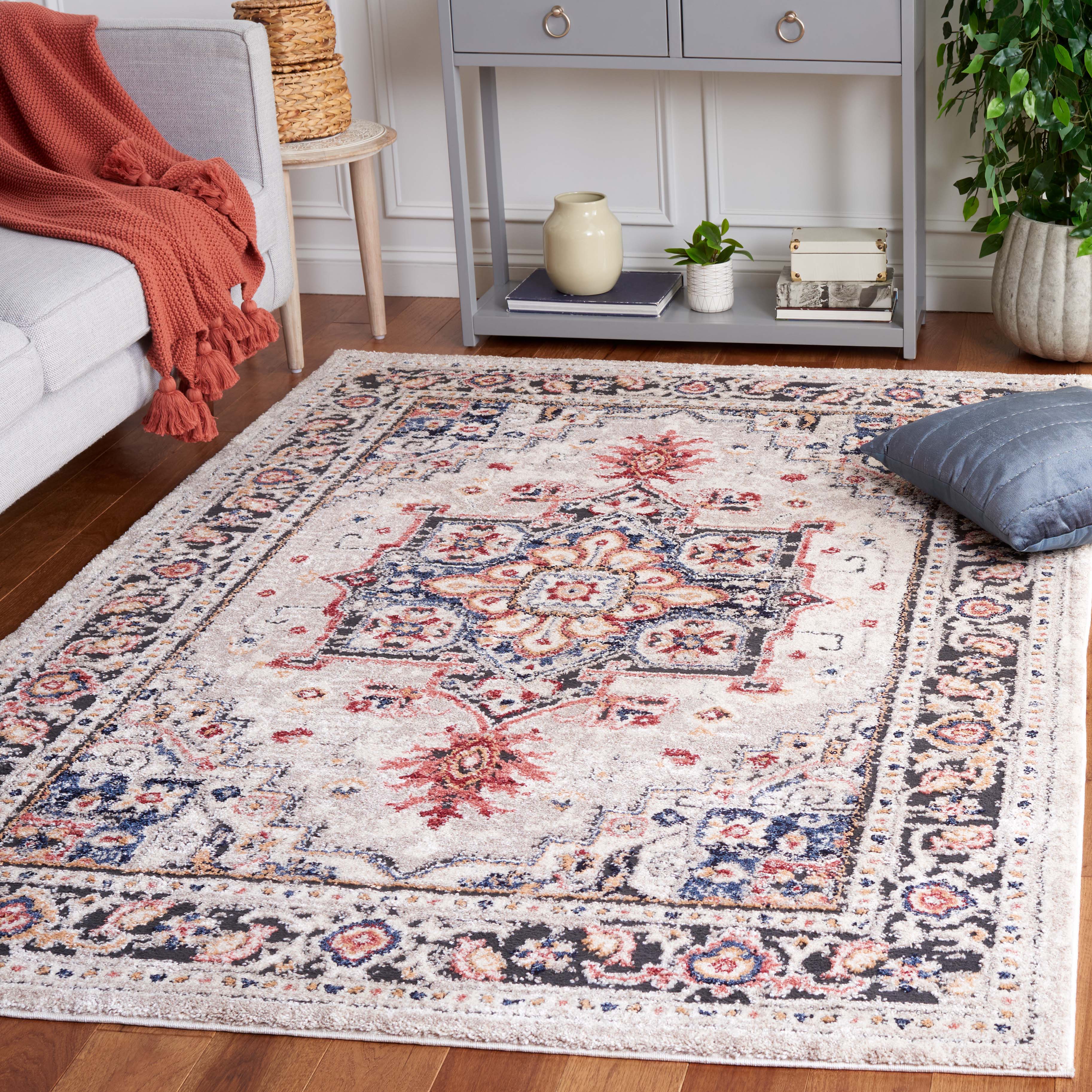 Safavieh Luna 104 Rug, LUN104 - Beige / Black Rust