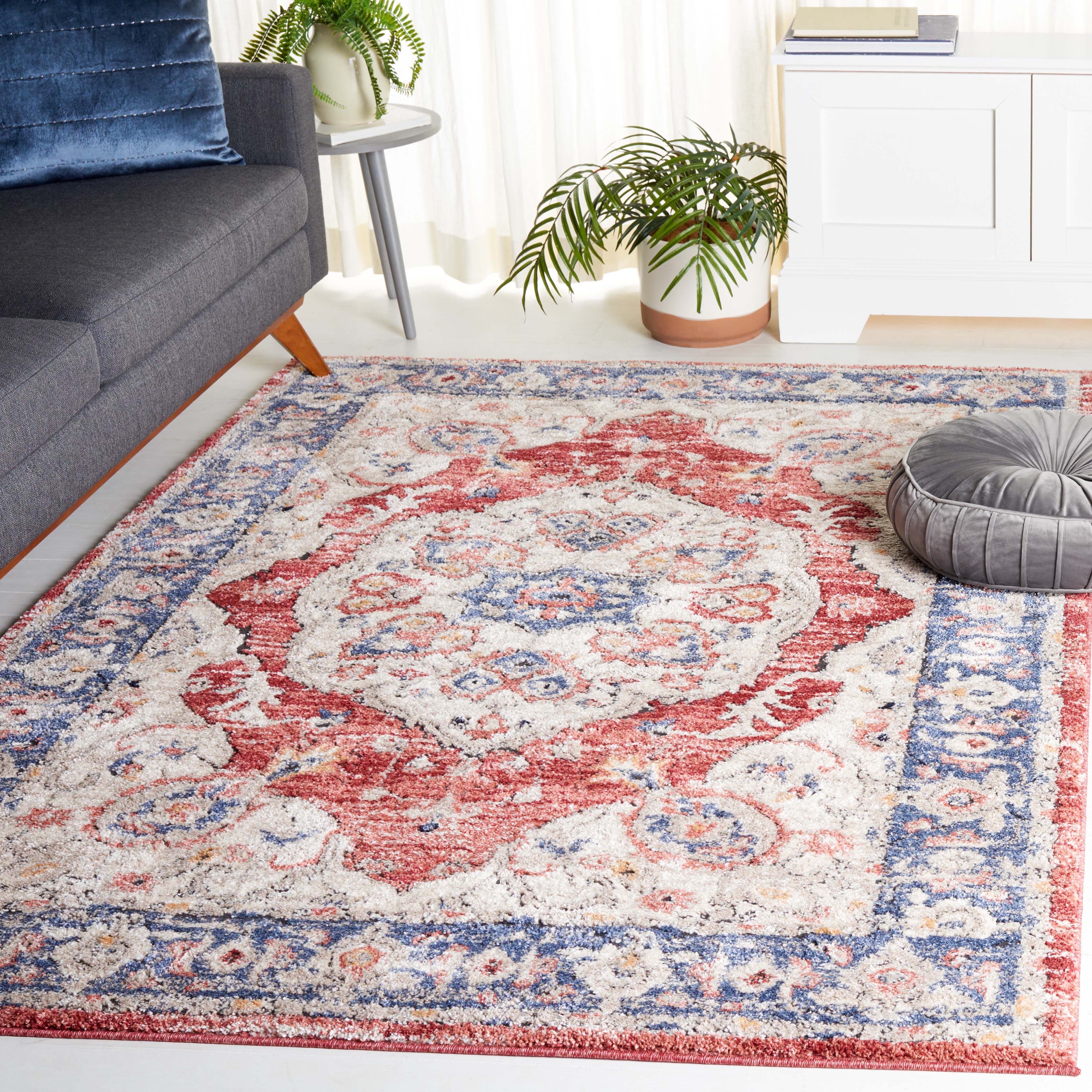 Safavieh Luna 106 Rug, LUN106 - Beige / Blue Rust