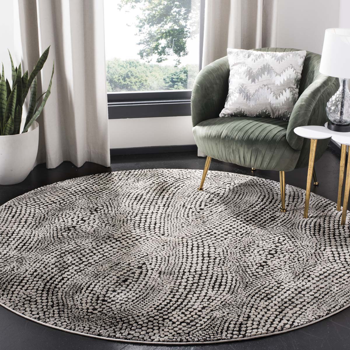 Safavieh Lurex 100 185 Rug, LUR185 - Black / Light Grey