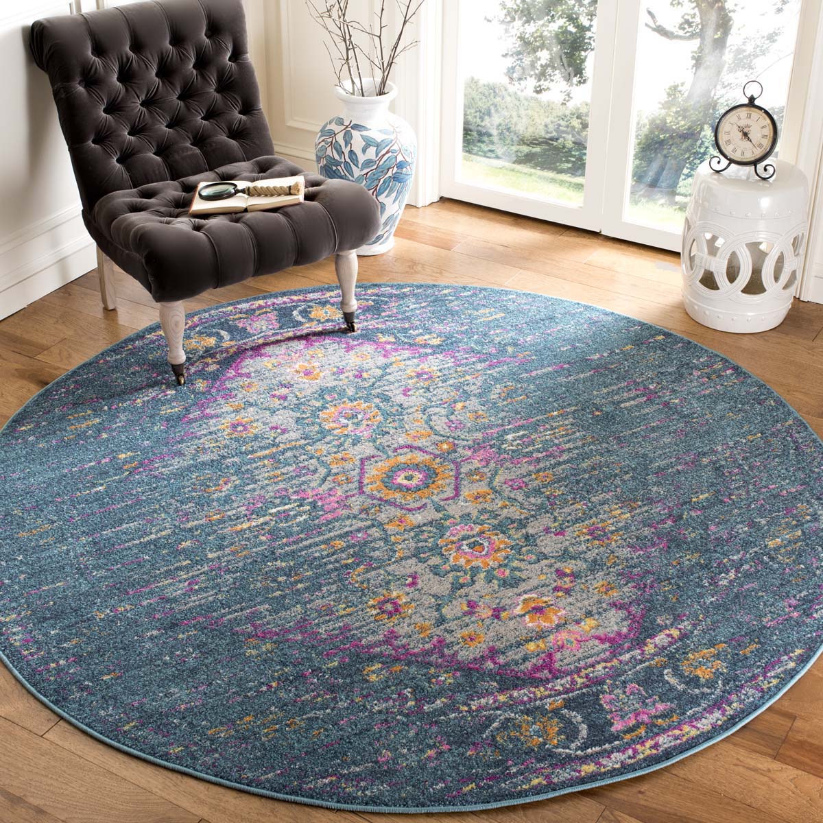 Safavieh Madison 122 Rug, MAD122 - BLUE / FUCHSIA