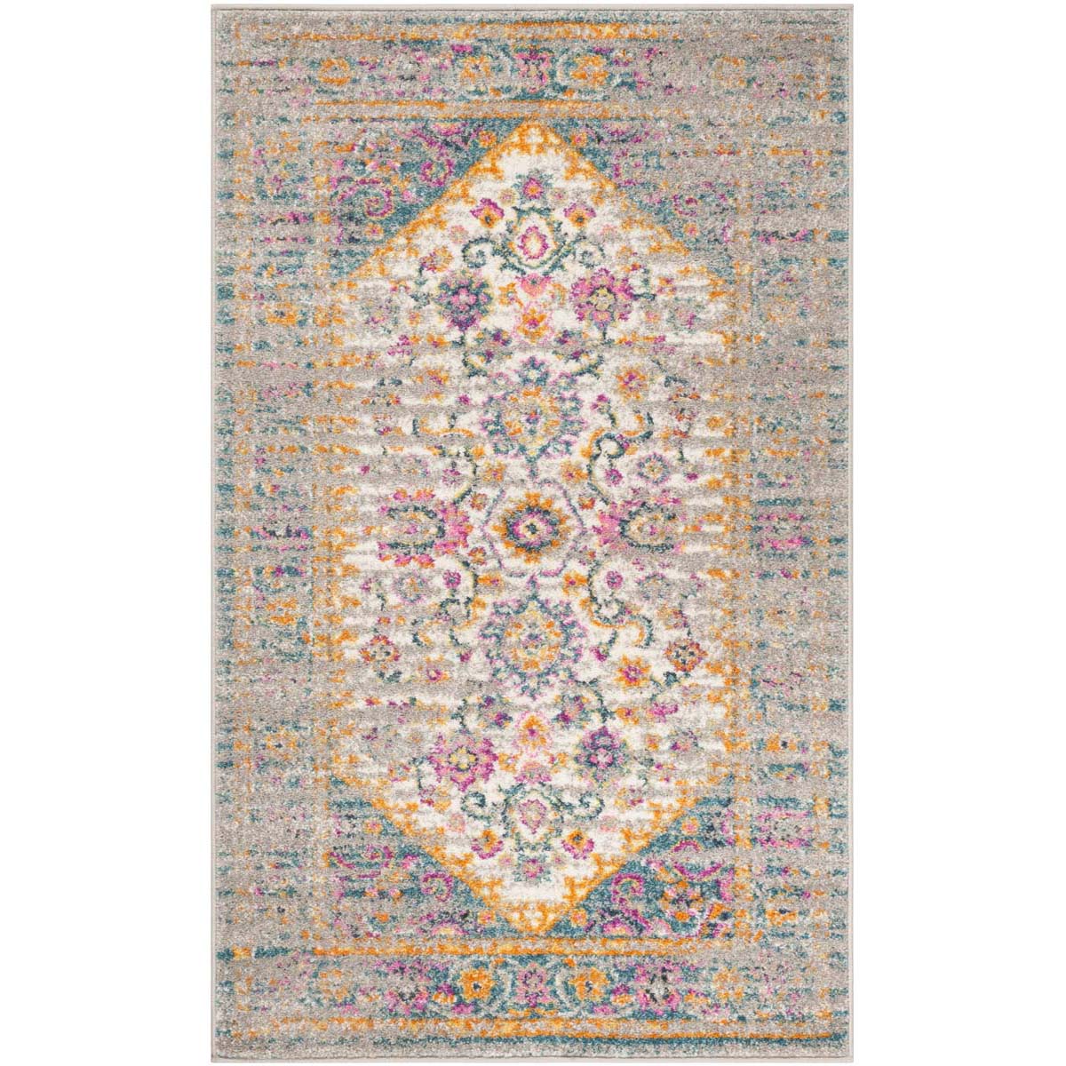 Safavieh Madison 122 Rug, MAD122 - LIGHT GREY / FUCHSIA