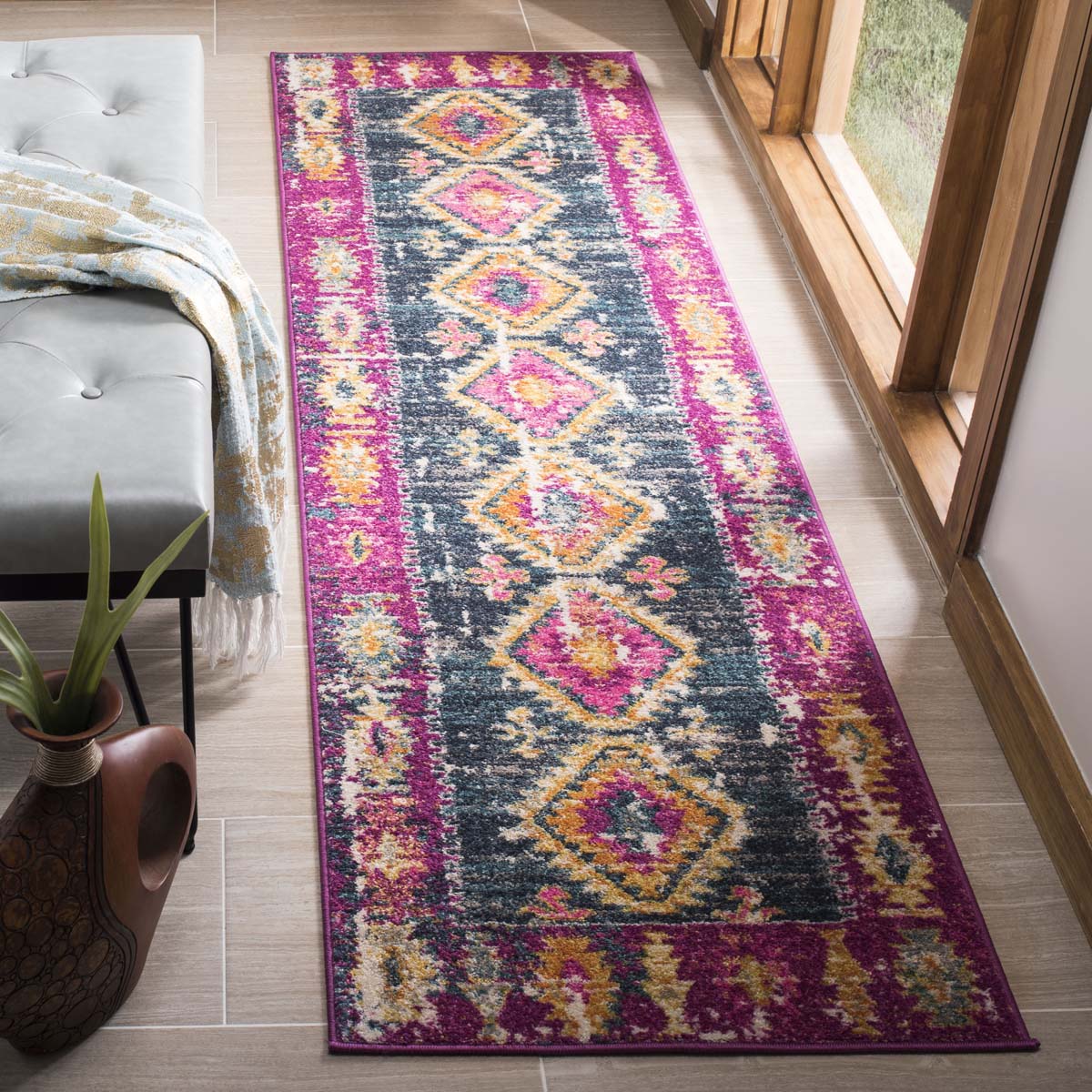 Safavieh Madison 129 Rug, MAD129 - FUCHSIA / BLUE