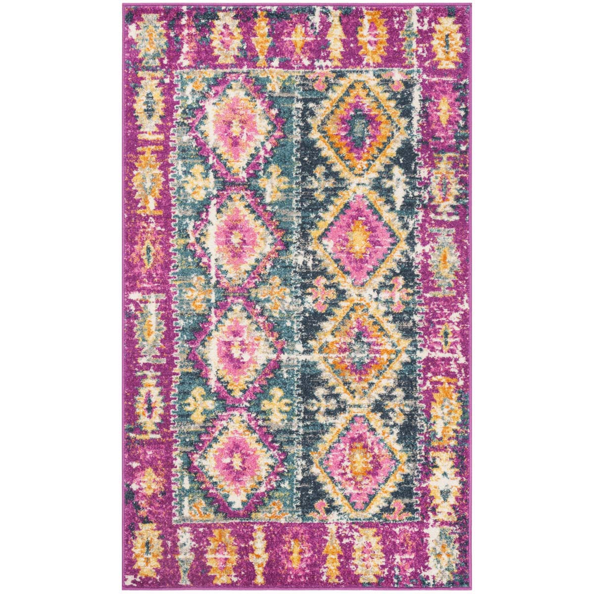 Safavieh Madison 129 Rug, MAD129 - FUCHSIA / BLUE