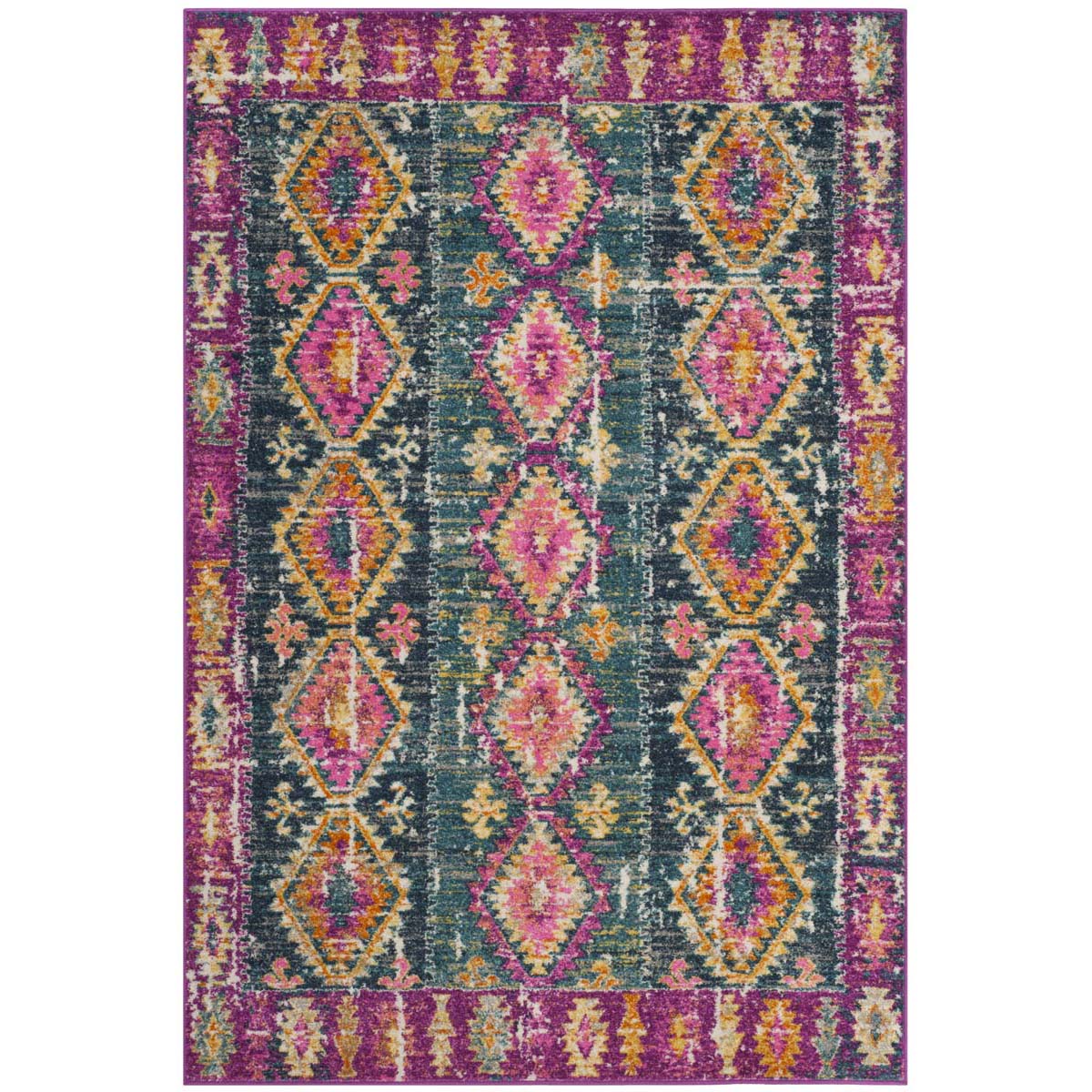 Safavieh Madison 129 Rug, MAD129 - FUCHSIA / BLUE