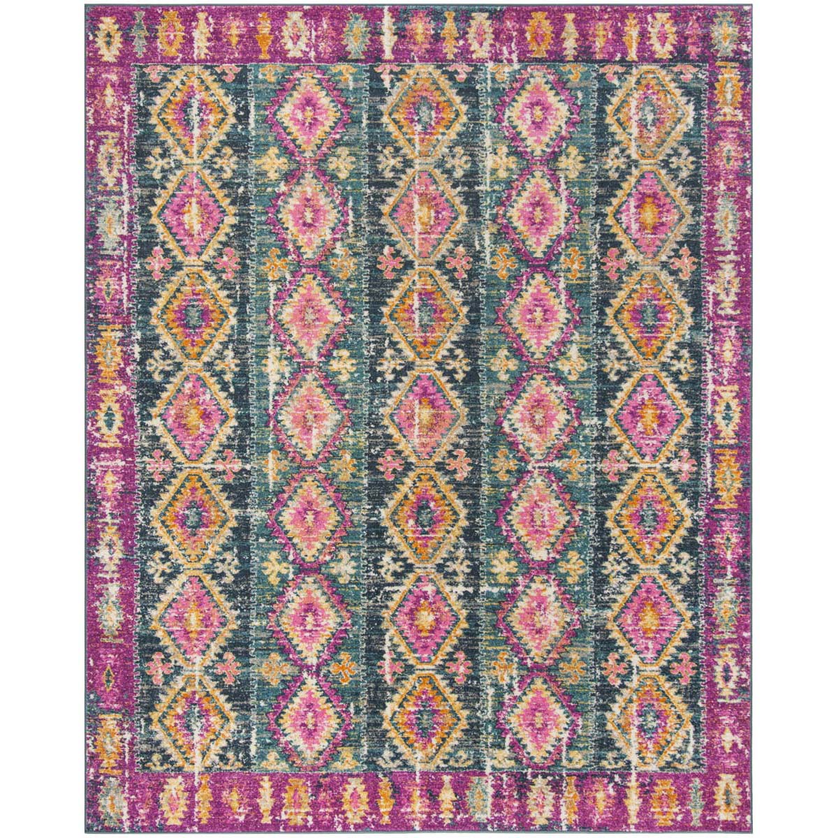 Safavieh Madison 129 Rug, MAD129 - FUCHSIA / BLUE