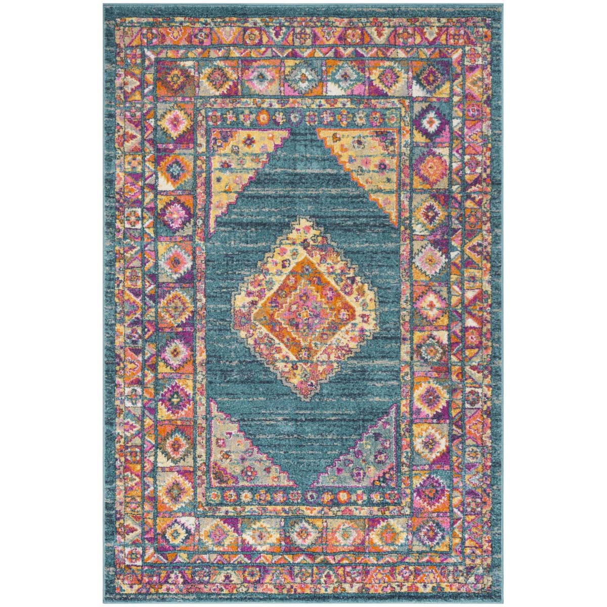 Safavieh Madison 133 Rug, MAD133 - LIGHT BLUE / ORANGE