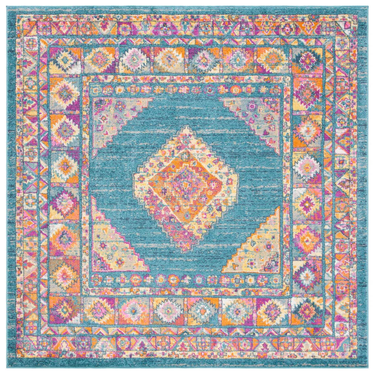 Safavieh Madison 133 Rug, MAD133 - LIGHT BLUE / ORANGE