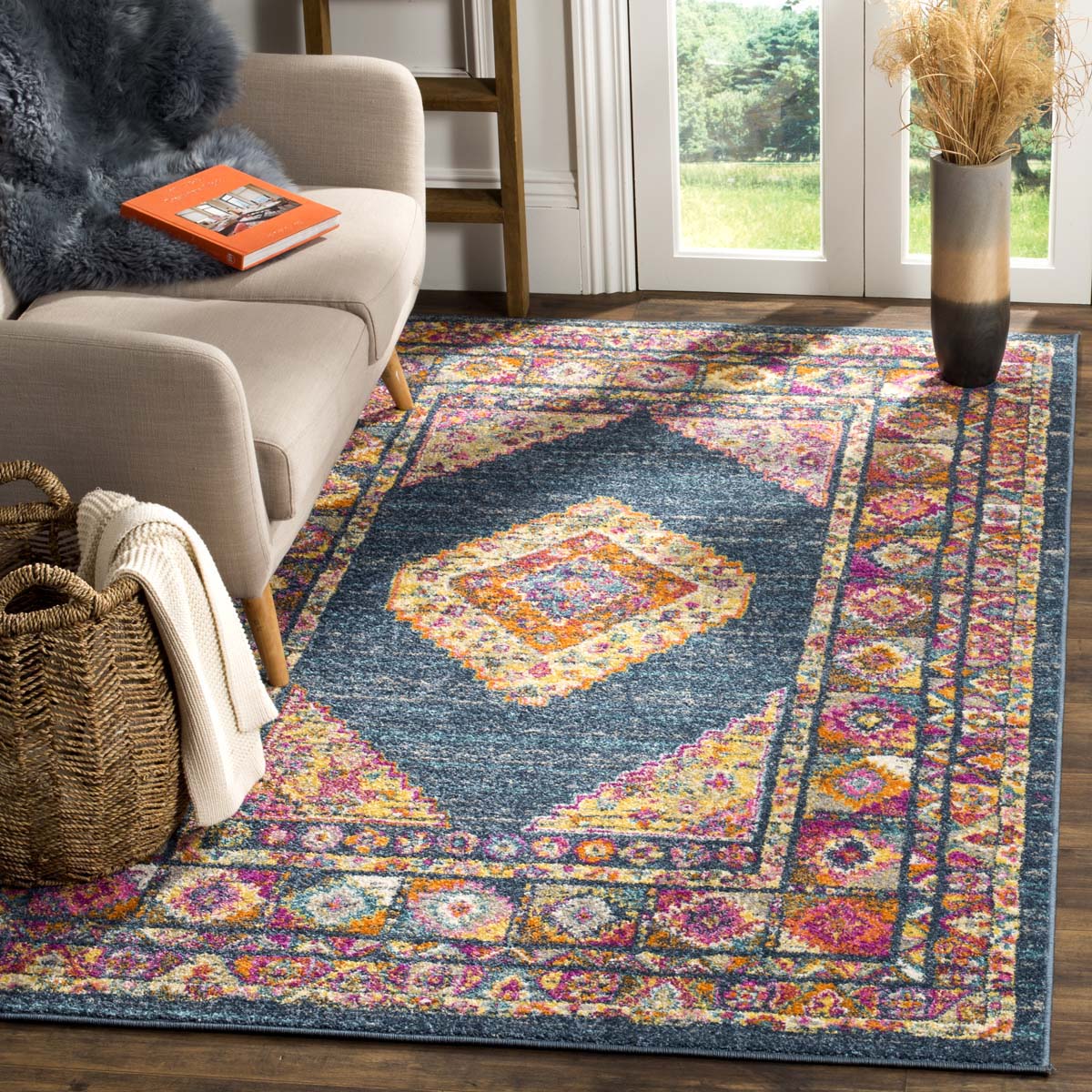 Safavieh Madison 133 Rug, MAD133 - BLUE / FUCHSIA