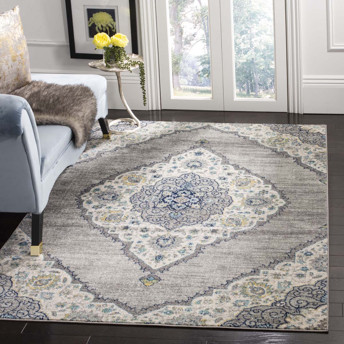 Safavieh Madison 153 Rug, MAD153 - LIGHT GREY / BLUE