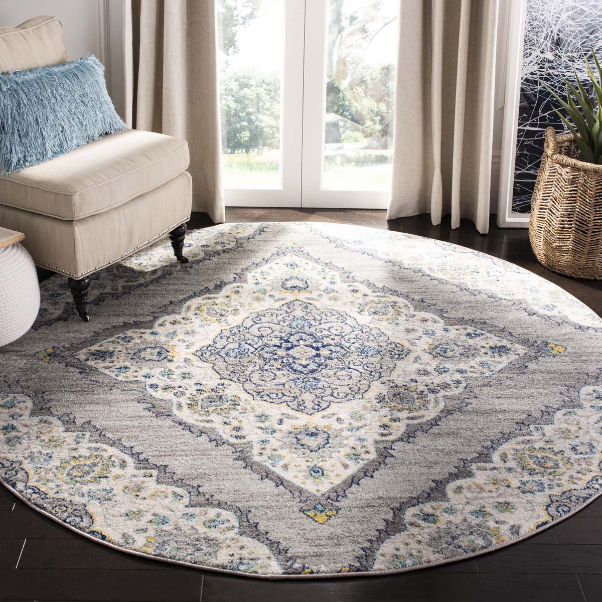 Safavieh Madison 153 Rug, MAD153 - LIGHT GREY / BLUE
