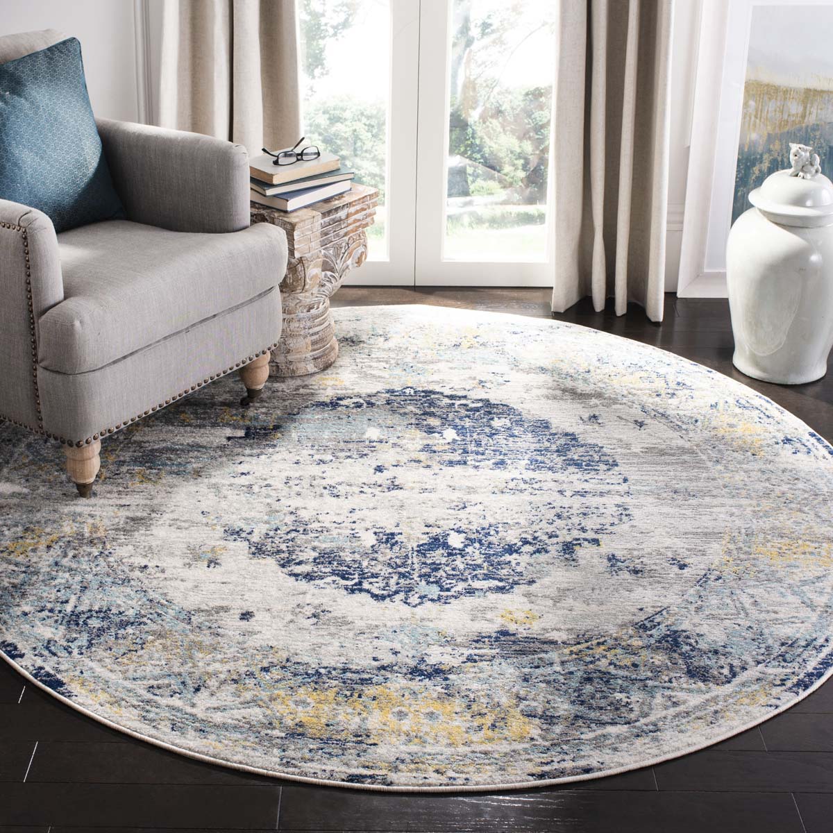 Safavieh Madison 158 Rug, MAD158 - LIGHT GREY / BLUE