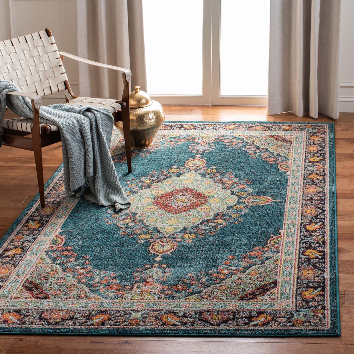 Safavieh Madison 252 Rug, MAD252 - NAVY / TURQUOISE