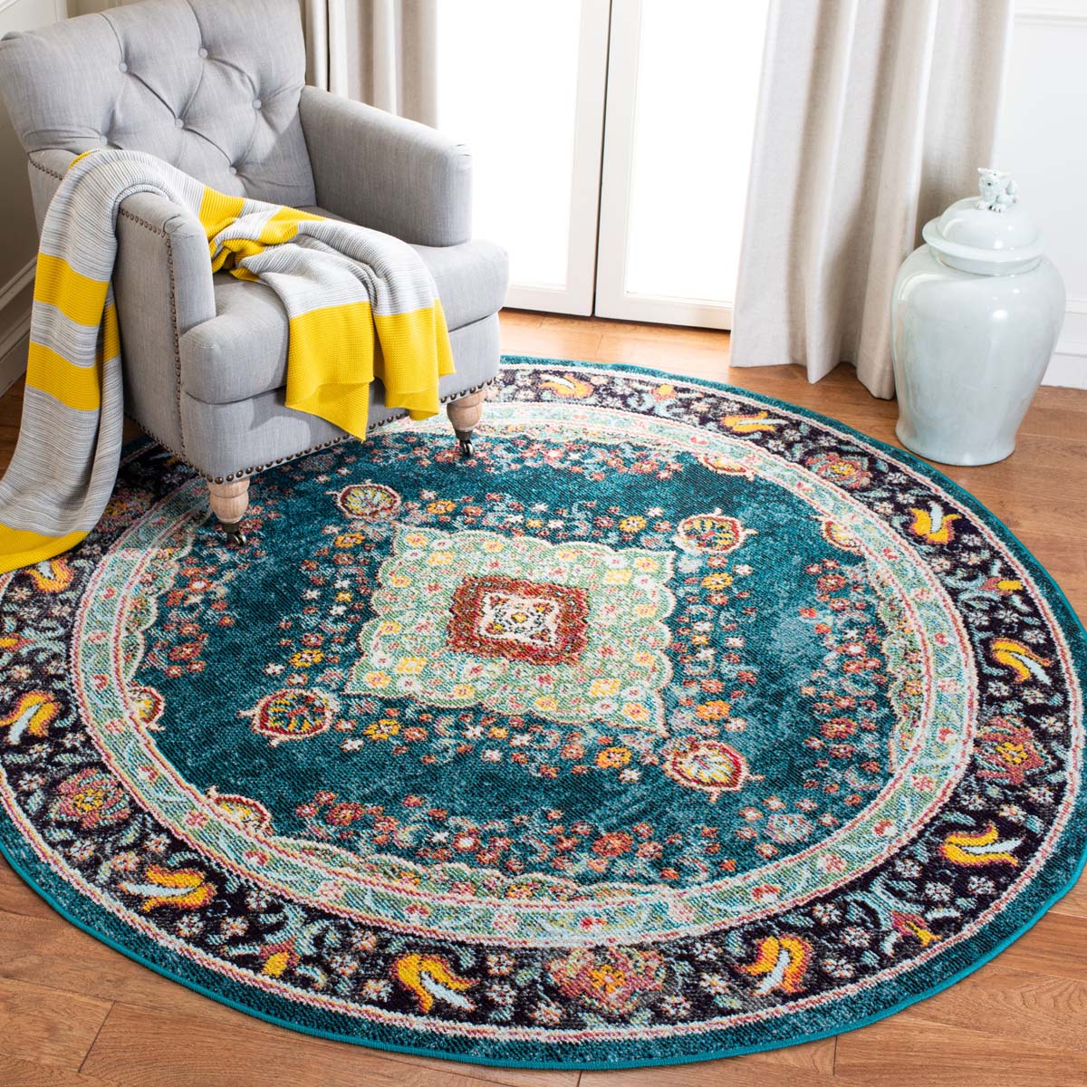 Safavieh Madison 252 Rug, MAD252 - NAVY / TURQUOISE