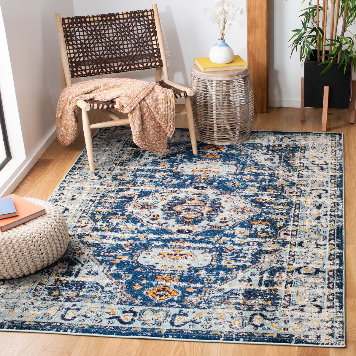 Safavieh Madison 468 Rug, MAD468 - DARK BLUE / LIGHT BLUE