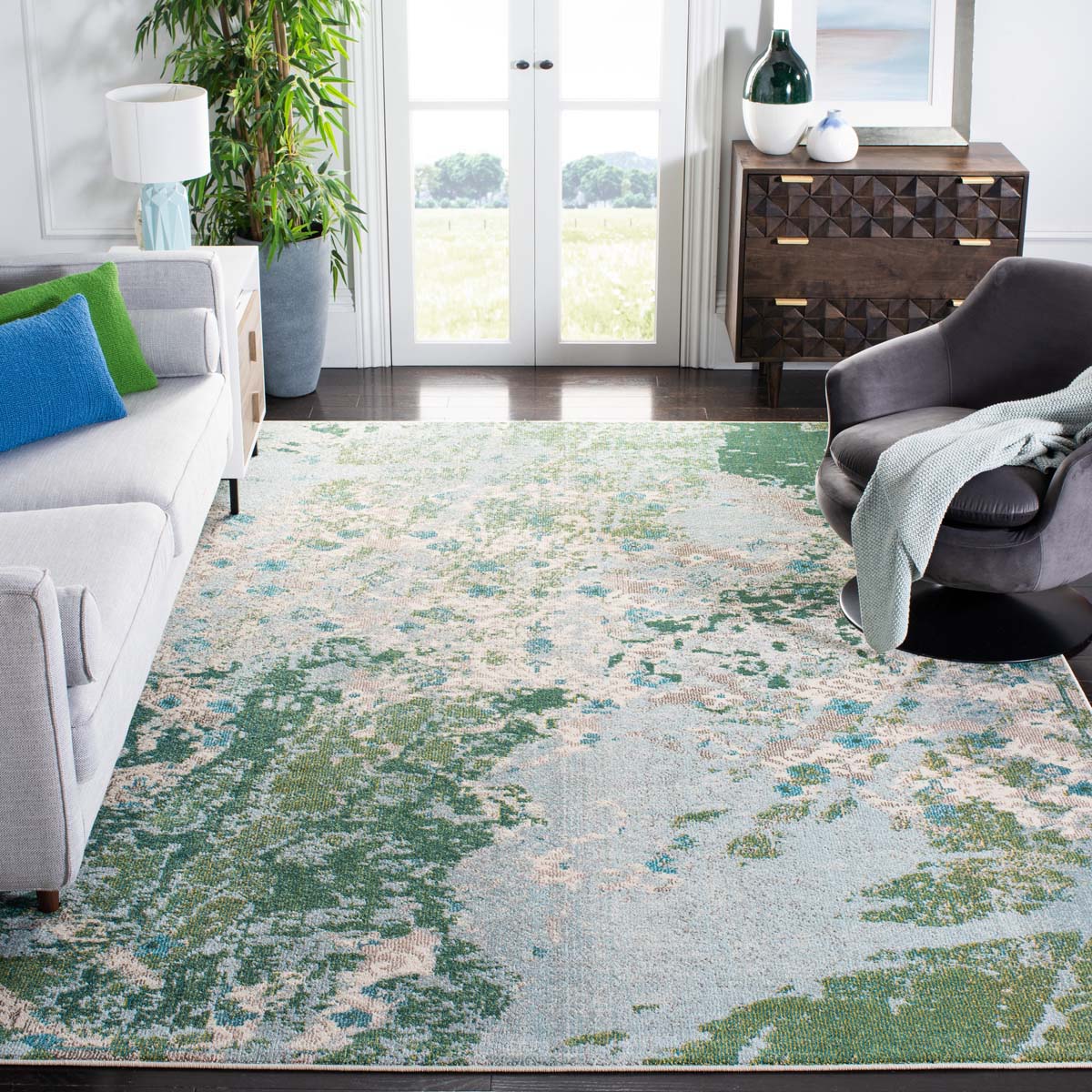 Safavieh Madison 499 Rug, MAD499 - GREEN / BLUE