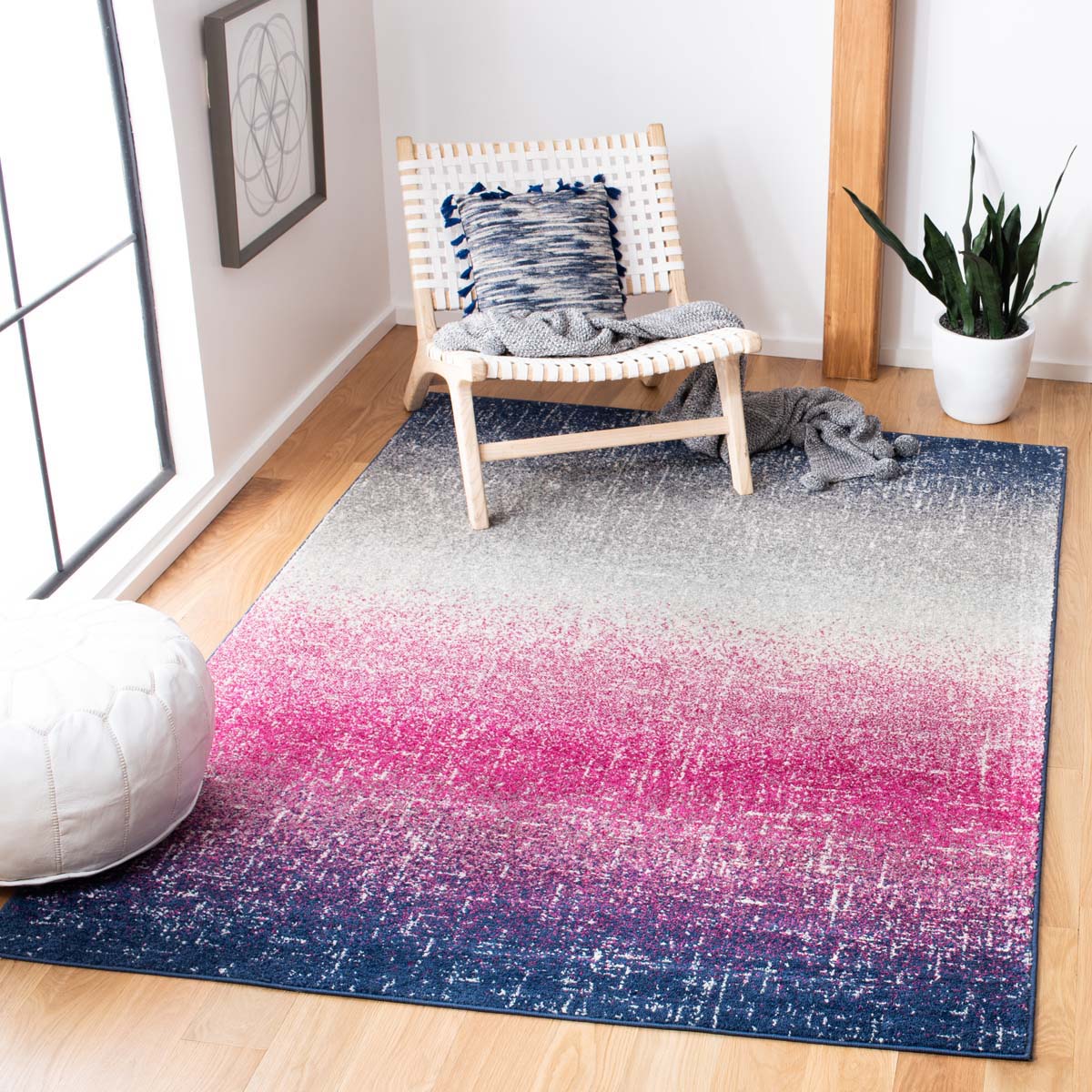 Safavieh Madison 601 Rug, MAD601 - FUCHSIA / NAVY