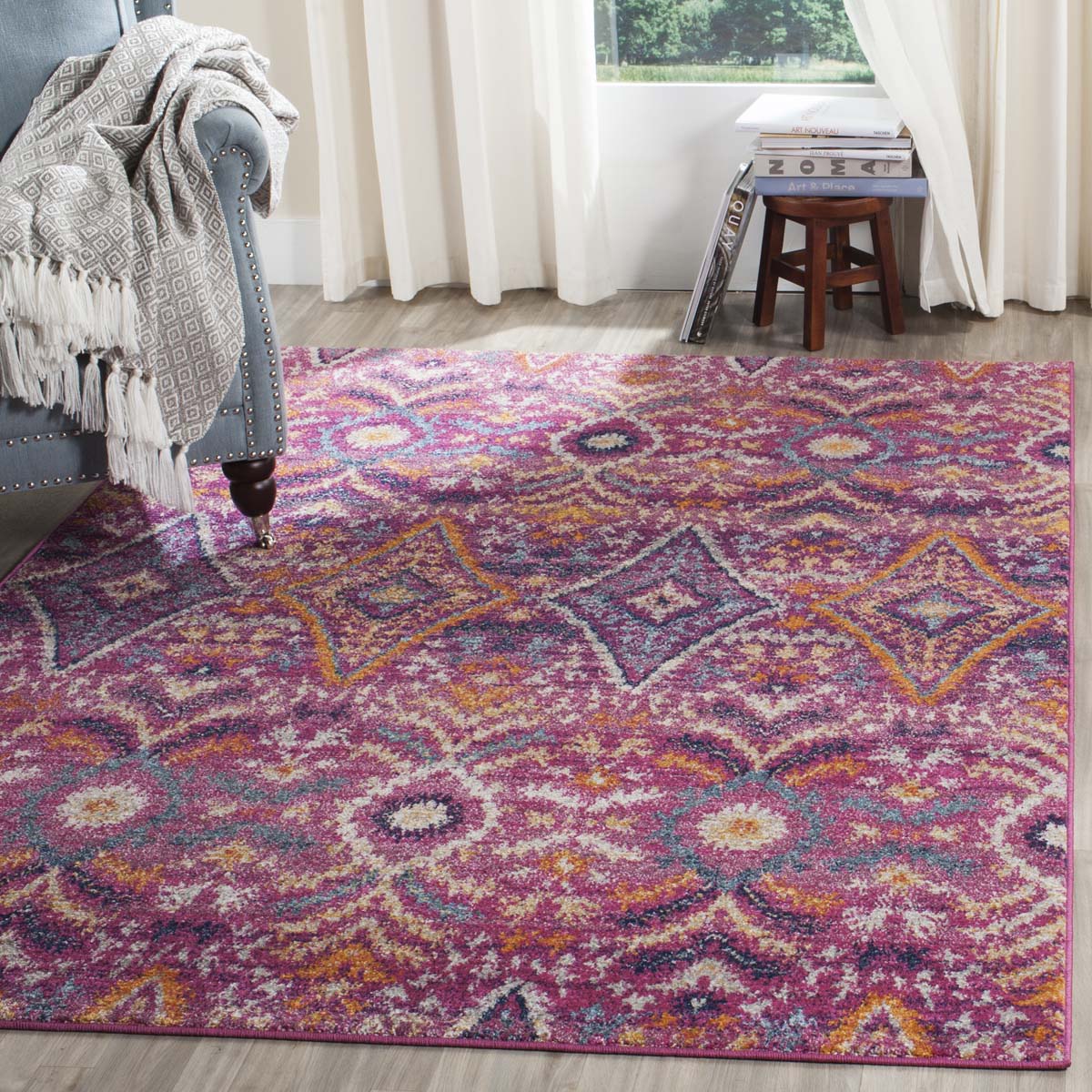 Safavieh Madison 610 Rug, MAD610 - FUCHSIA / MULTI