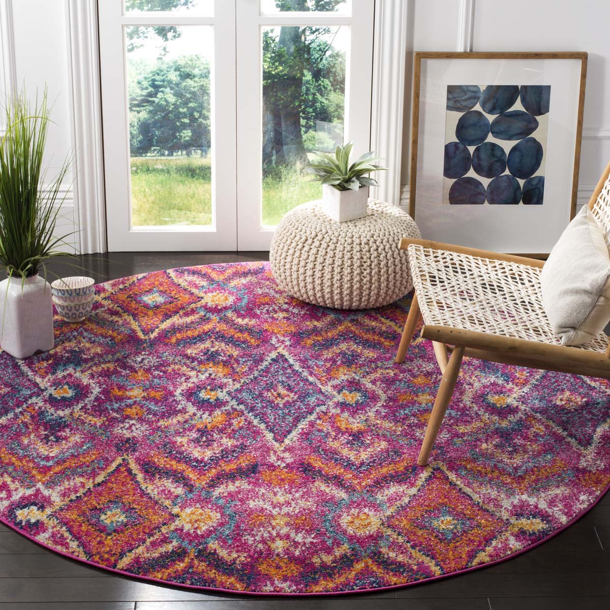 Safavieh Madison 610 Rug, MAD610 - FUCHSIA / MULTI