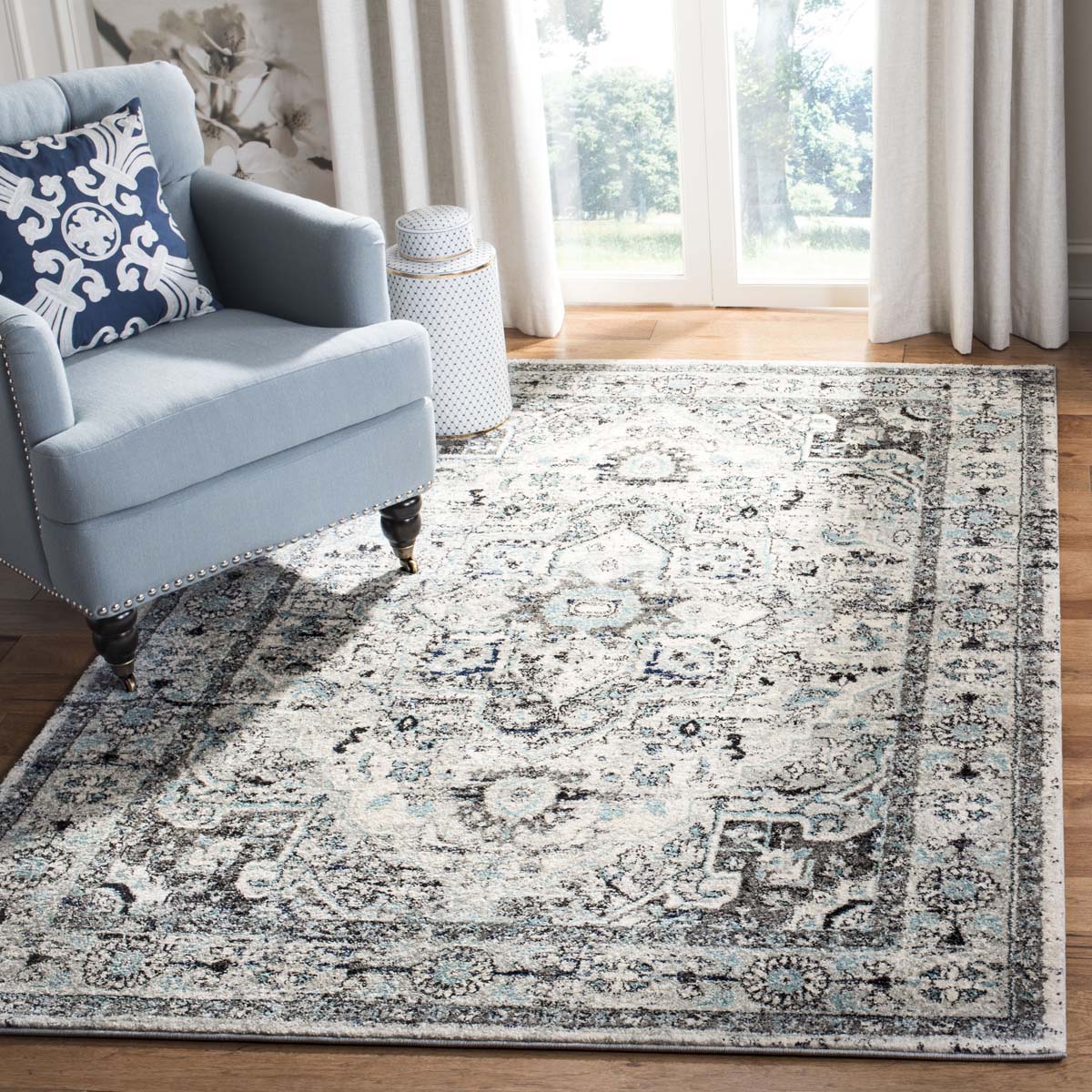 Safavieh Madison 924 Rug, MAD924 - LIGHT GREY / BLUE