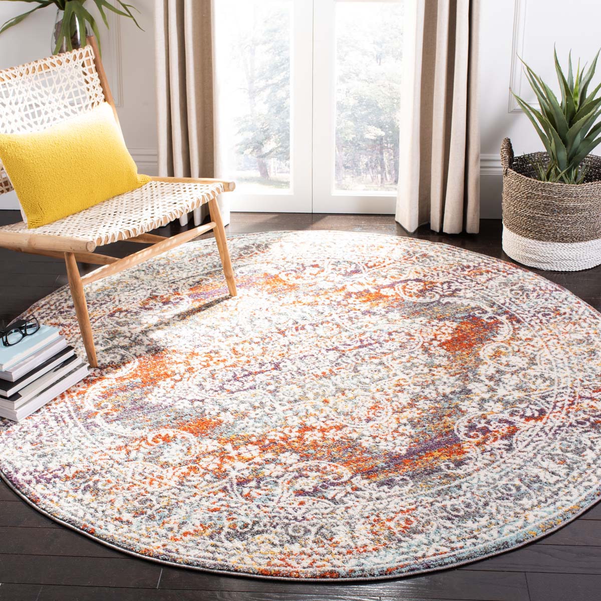 Safavieh Madison 947 Rug, MAD947 - LIGHT GREY / RUST