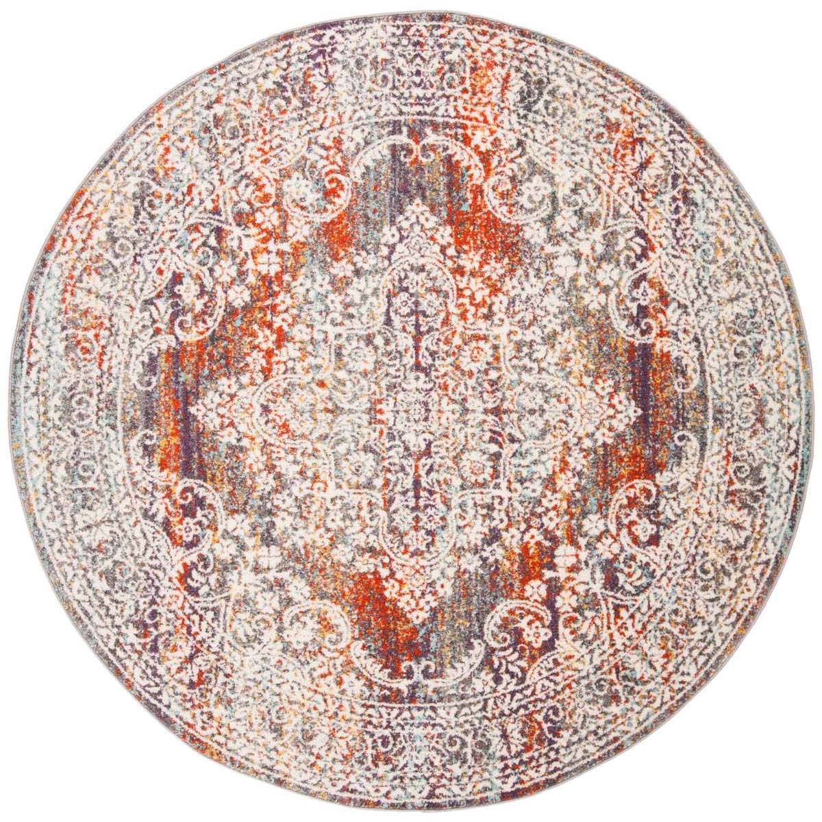Safavieh Madison 947 Rug, MAD947 - LIGHT GREY / RUST