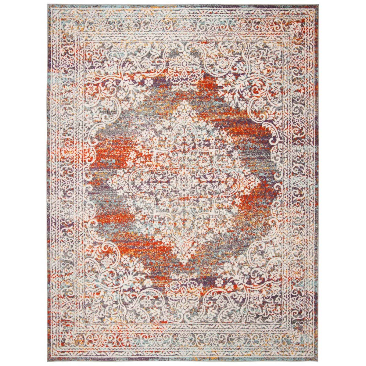 Safavieh Madison 947 Rug, MAD947 - LIGHT GREY / RUST