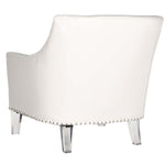 Safavieh Hollywood Glam Tufted Acrylic White Club Chair W/ Silver Nail Heads , MCR4214 - White / Clear