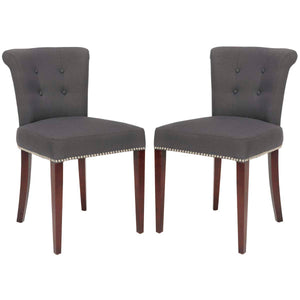 Safavieh Arion 21''H Linen Ring Chair   Nickel Nail Heads (Set Of 2) , MCR4514