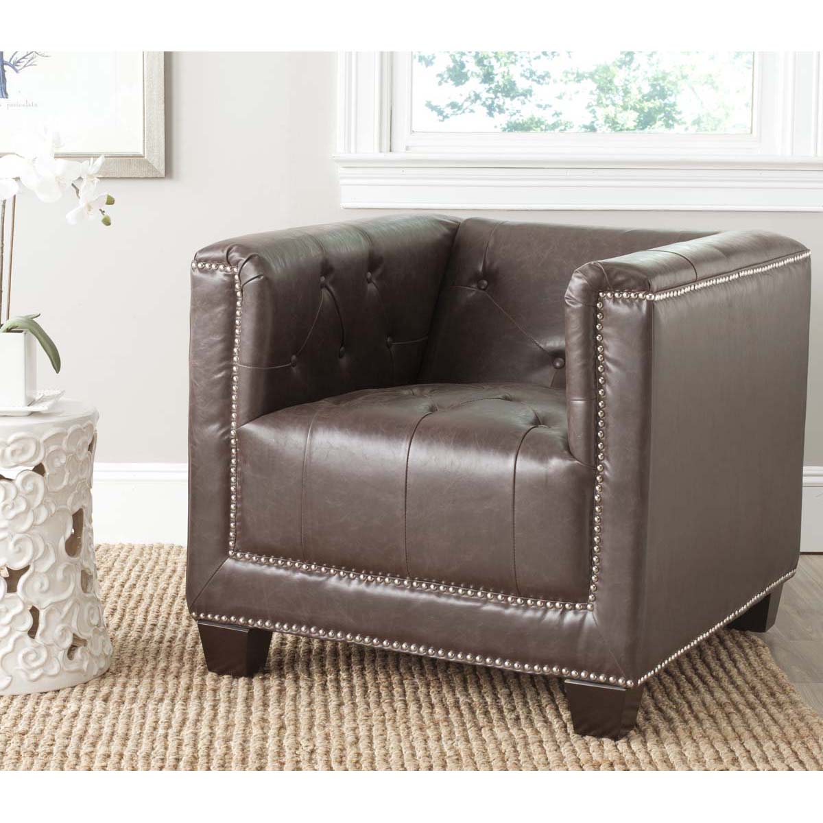 Safavieh Bentley Club Chair , MCR4574 - Antique Brown