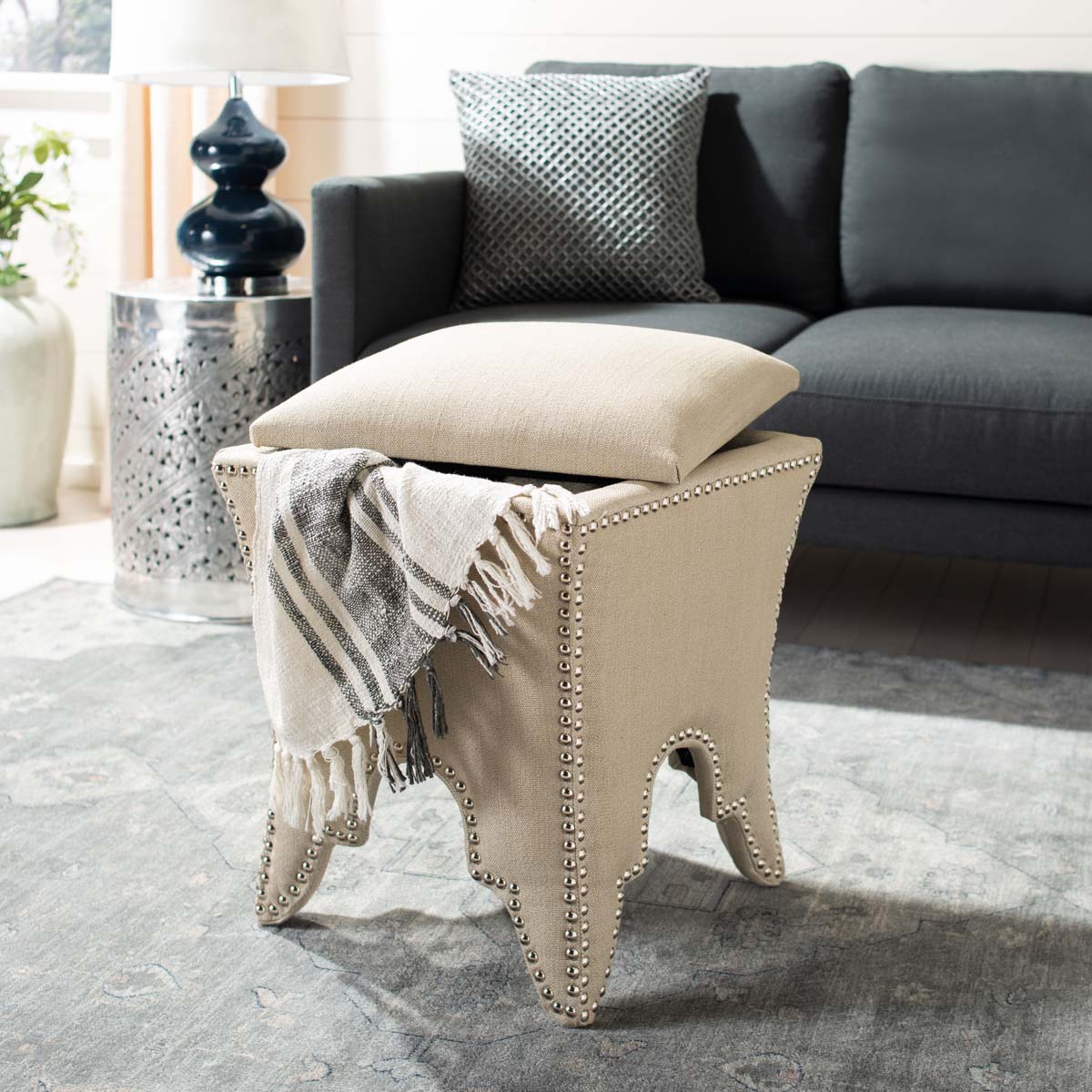 Safavieh Deidra Ottoman , MCR4663 - Beige