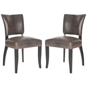 Safavieh Desa 21''H Side Chair  Brass Nail Heads(Set of 2), MCR4690