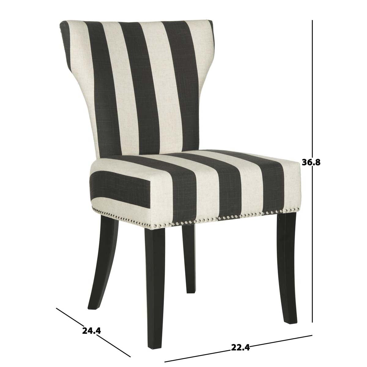 Safavieh Jappic 22''H  Kd Side Chairs (Set Of 2), MCR4706 - Black / White