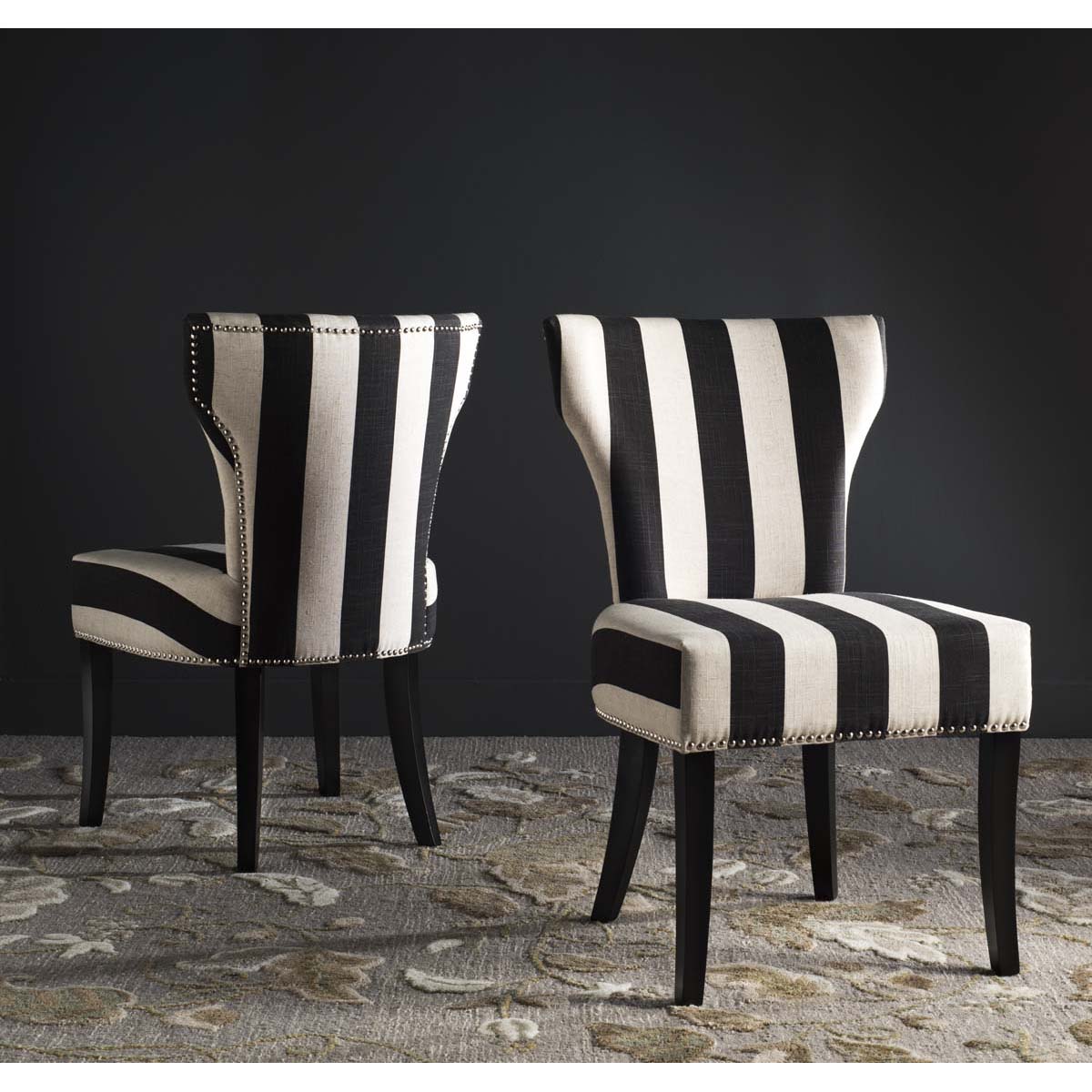 Safavieh Jappic 22''H  Kd Side Chairs (Set Of 2), MCR4706 - Black / White