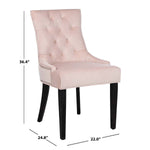 Safavieh Harlow 19''H  Tufted Ring Chair (Set Of 2)   Silver Nail Heads , MCR4716 - Blush